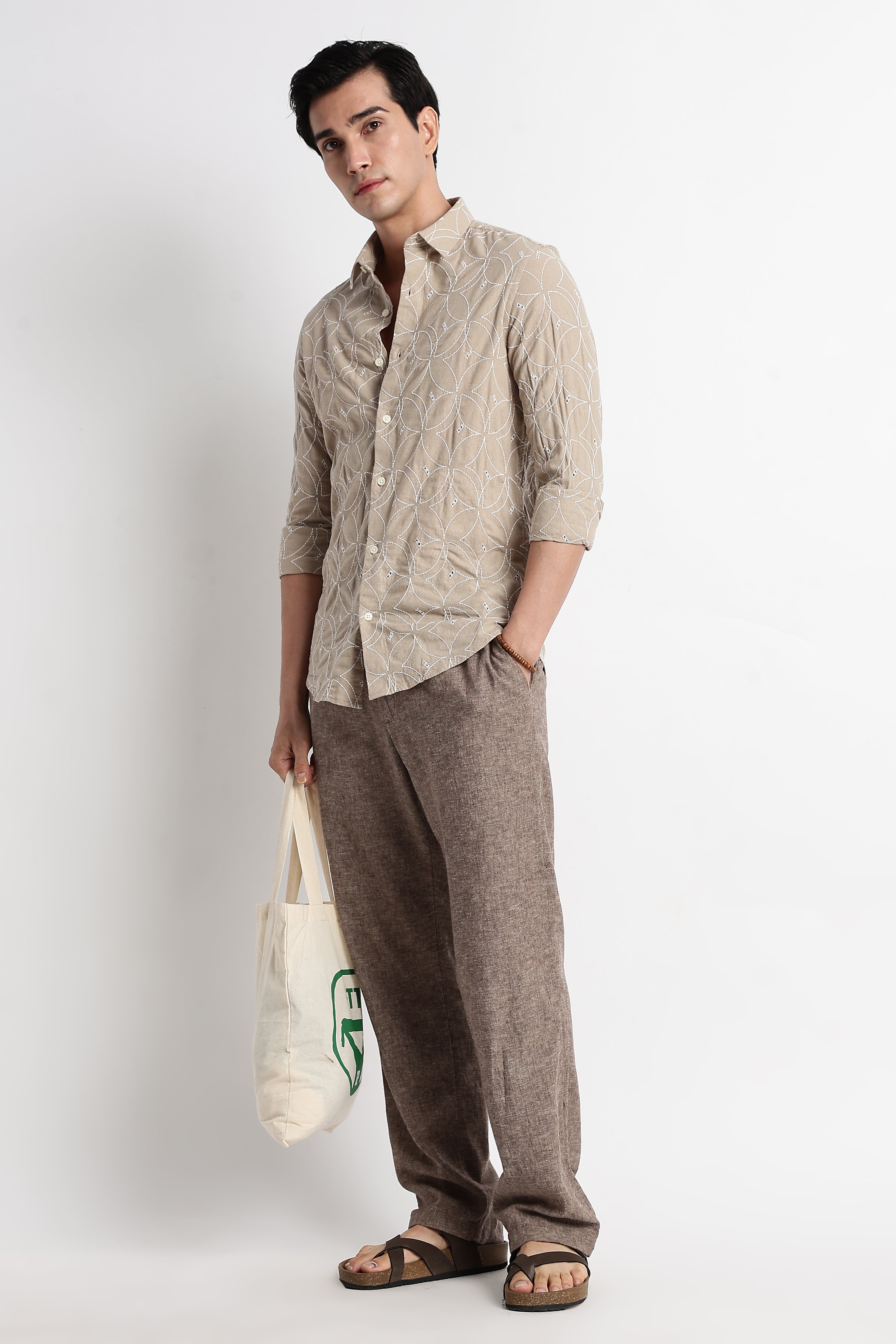 Men Embroided Cotton Shirt