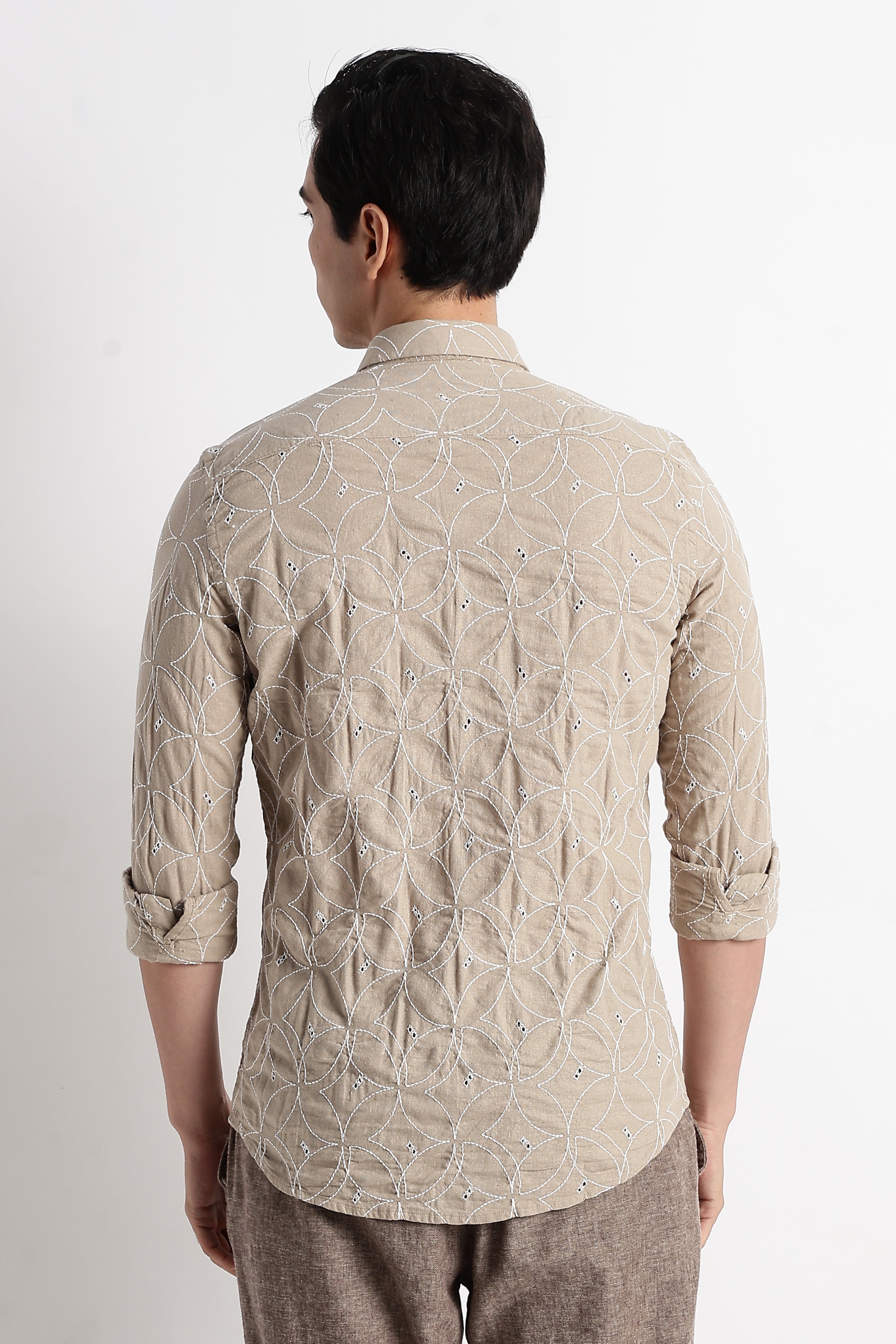 Men Embroided Cotton Shirt