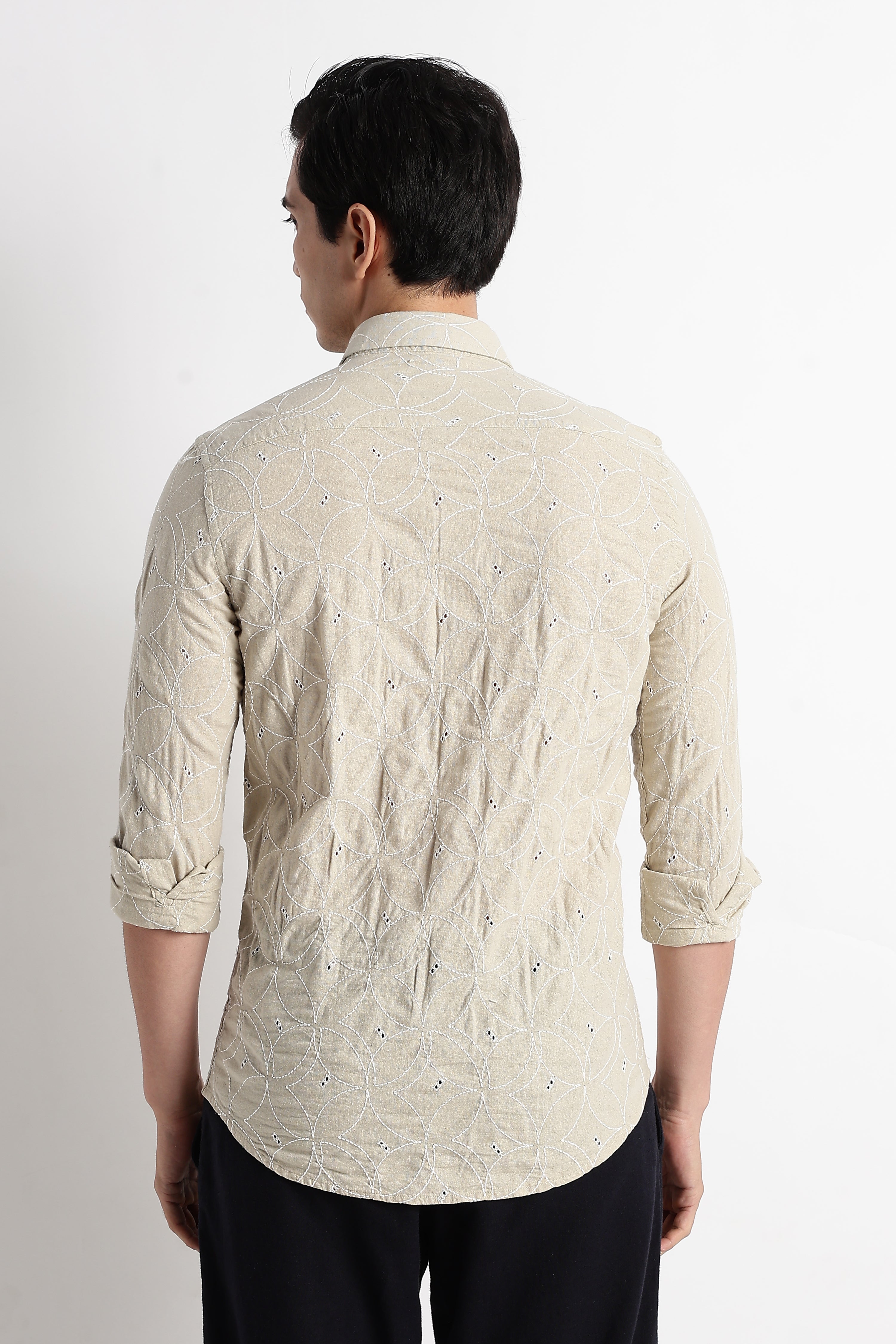 Men Embroided Cotton Shirt