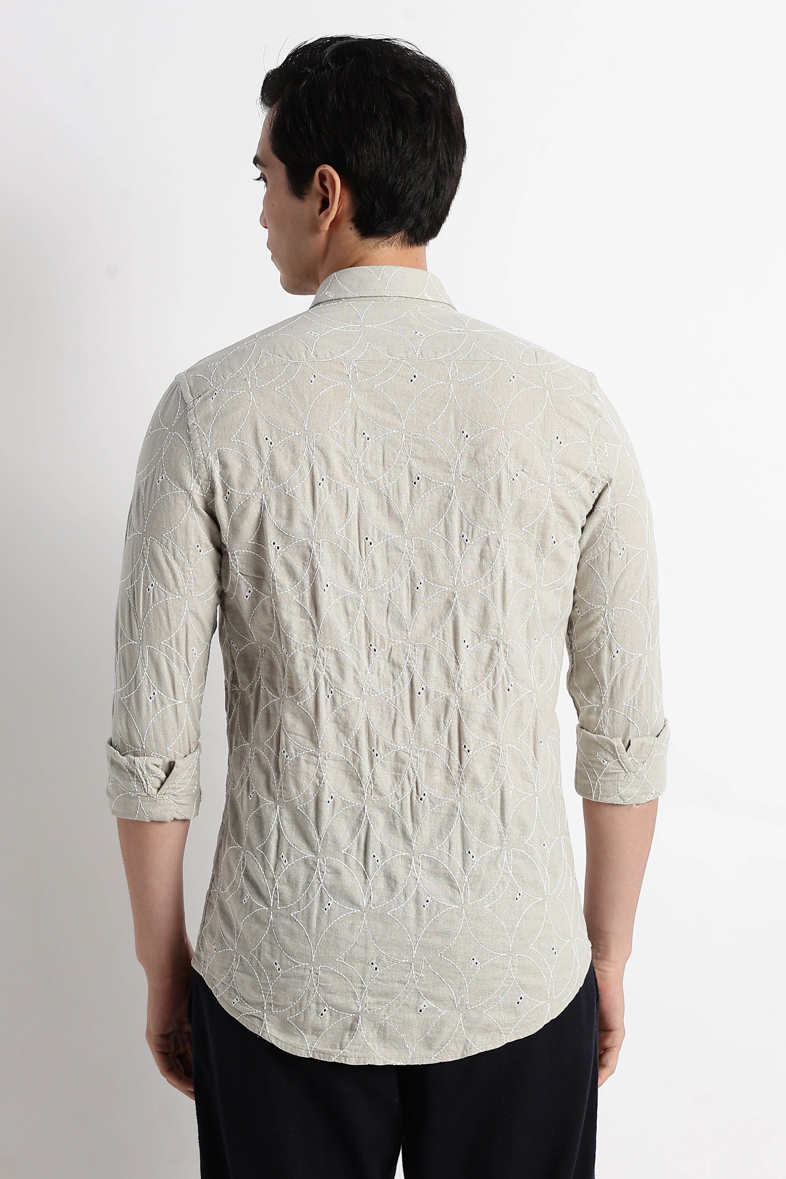 Men Embroided Cotton Shirt