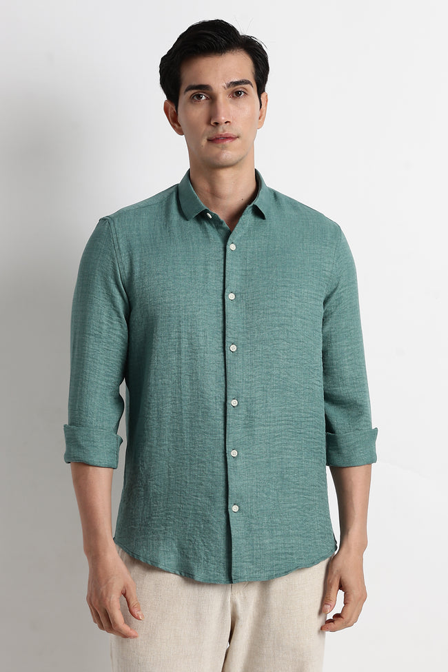 Men Linen-Blend Shirt