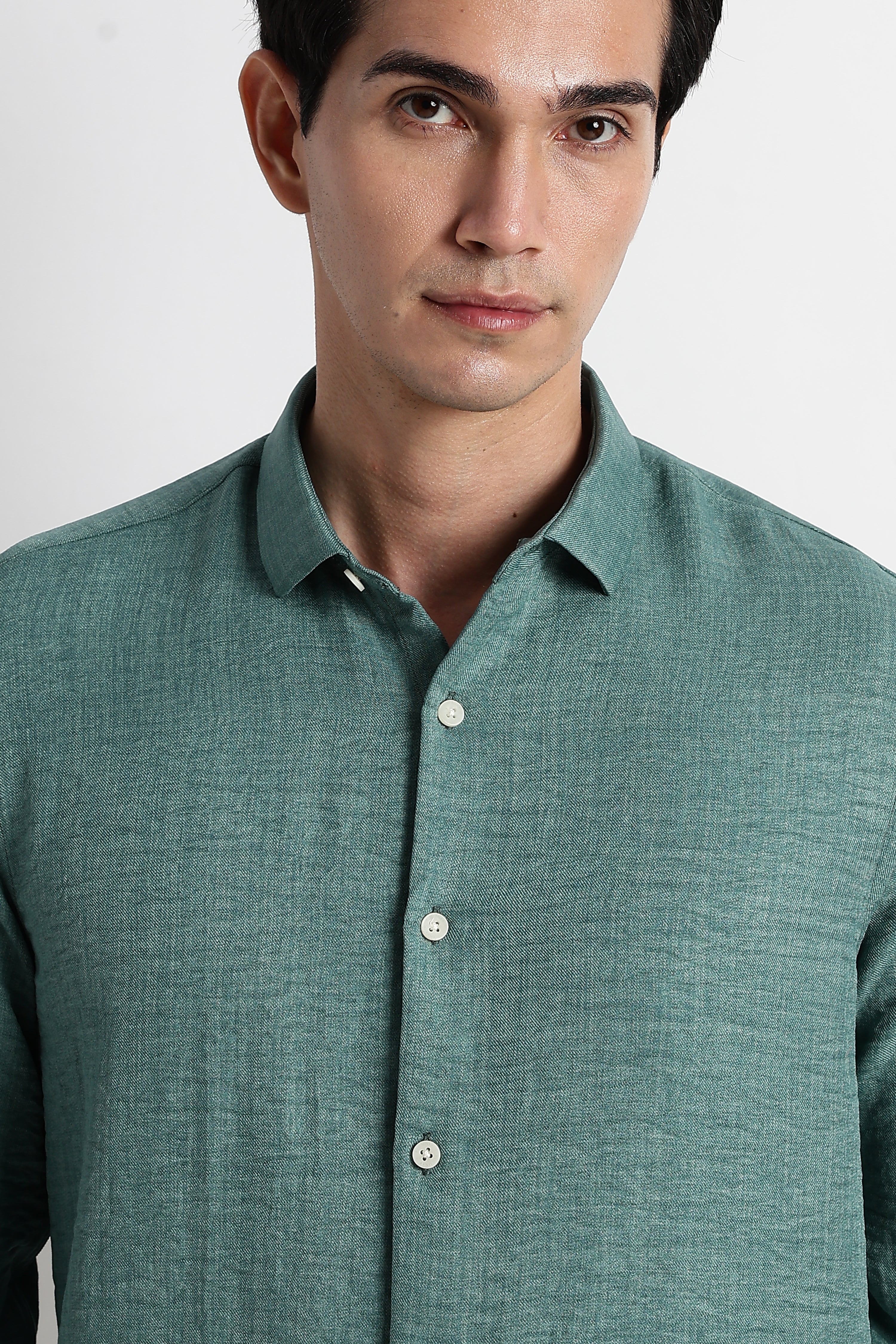 Men Linen-Blend Shirt