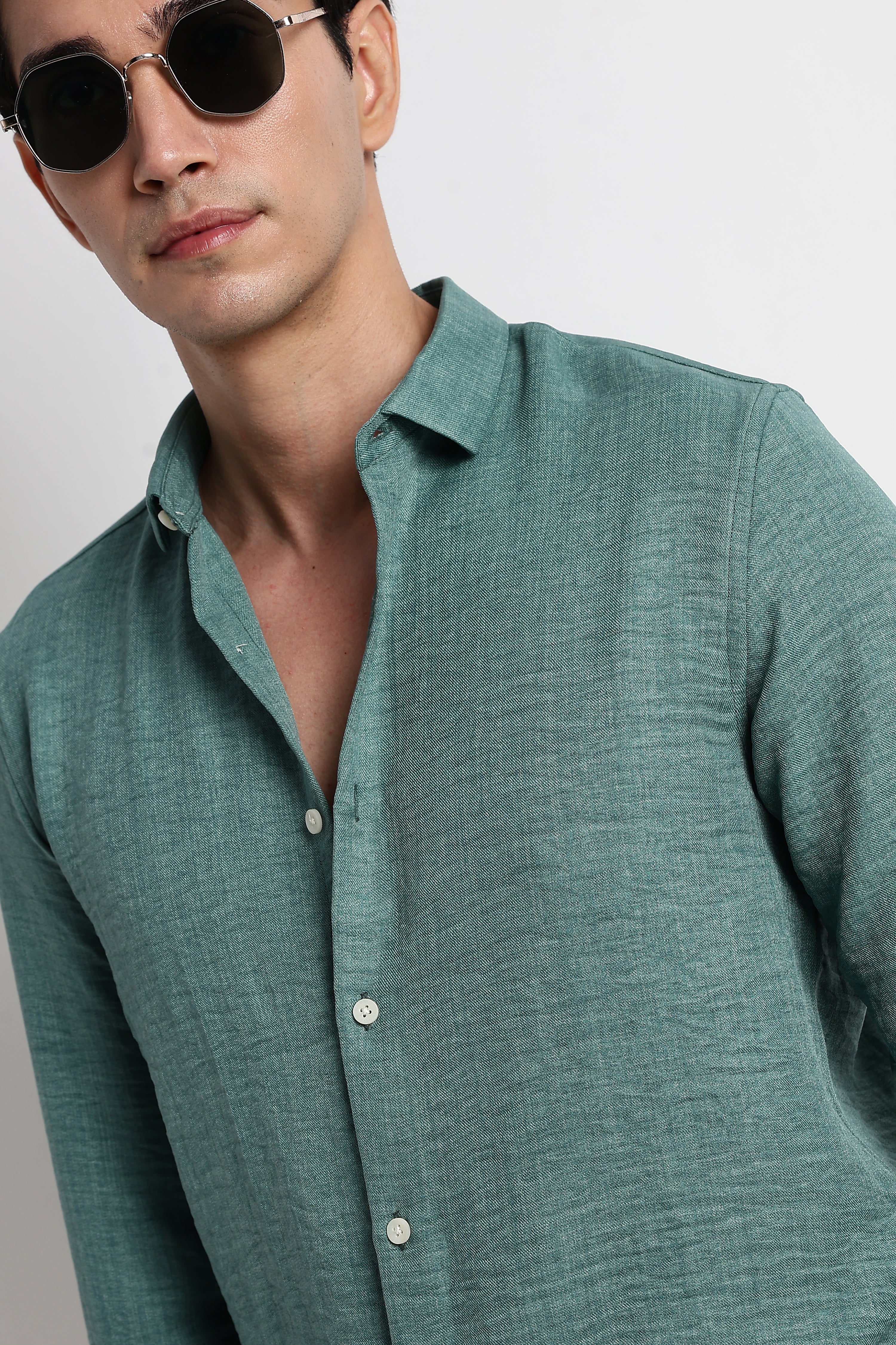 Men Linen-Blend Shirt
