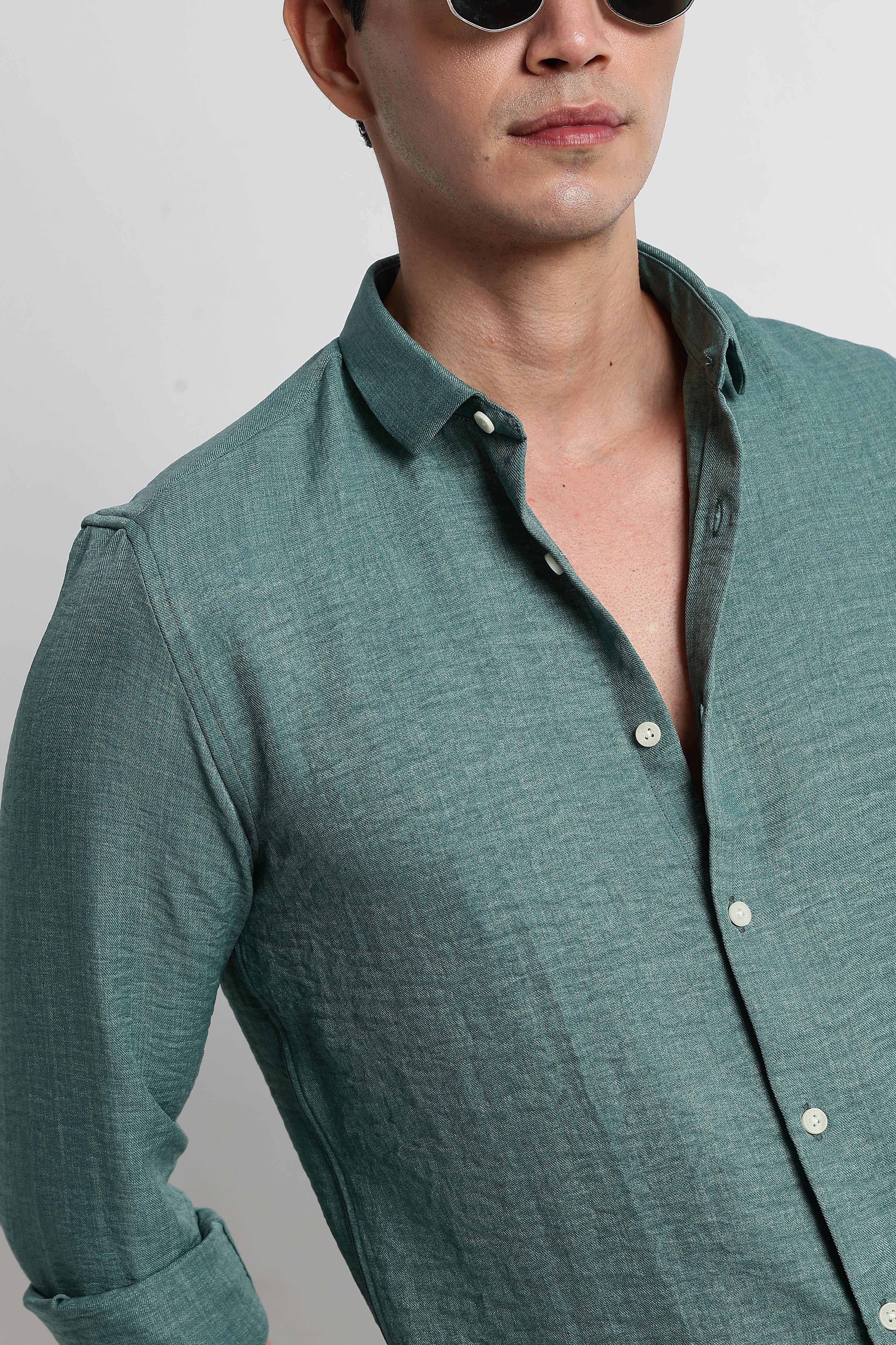 Men Linen-Blend Shirt