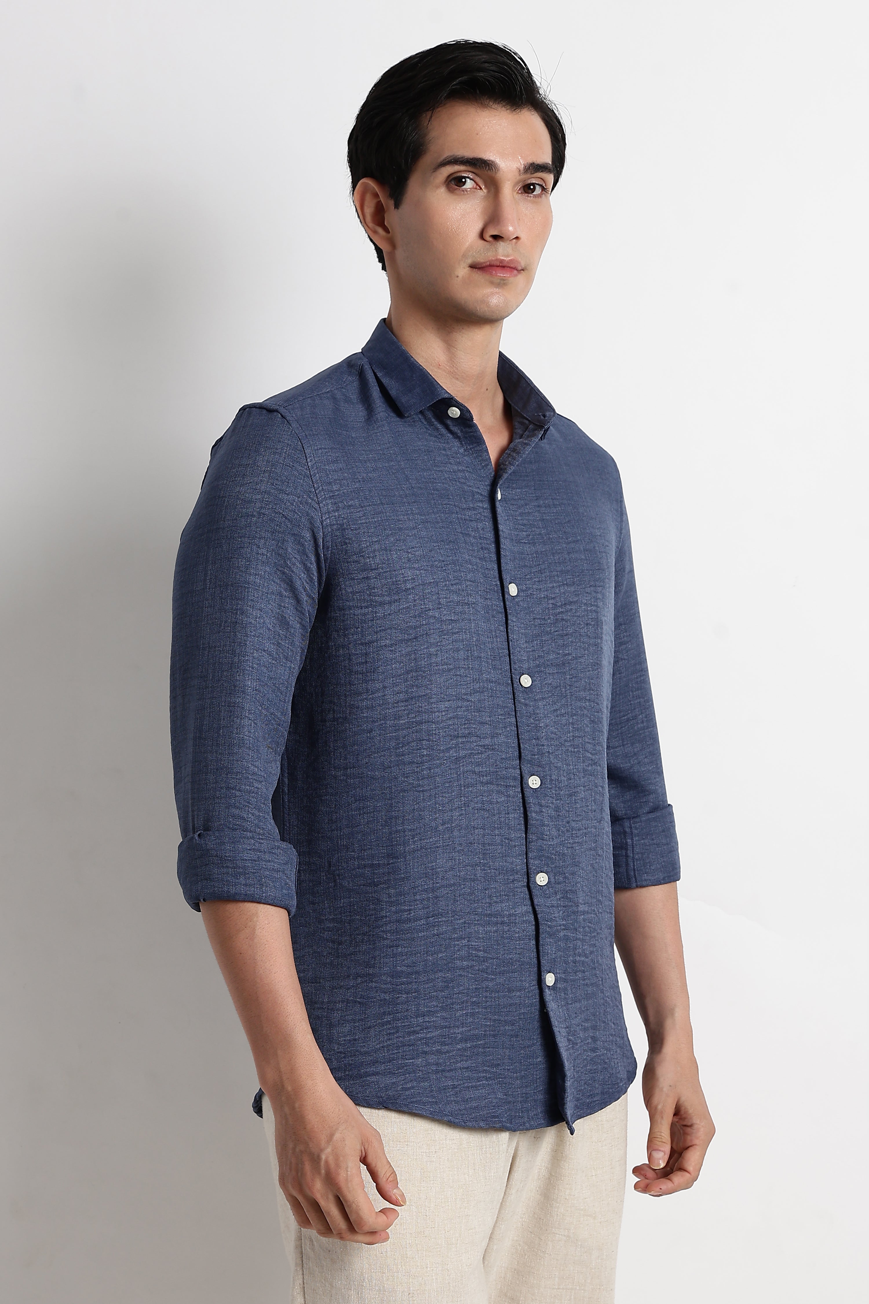 Men Linen-Blend Shirt