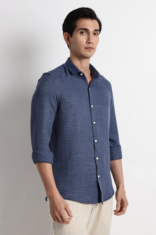 Men Linen-Blend Shirt