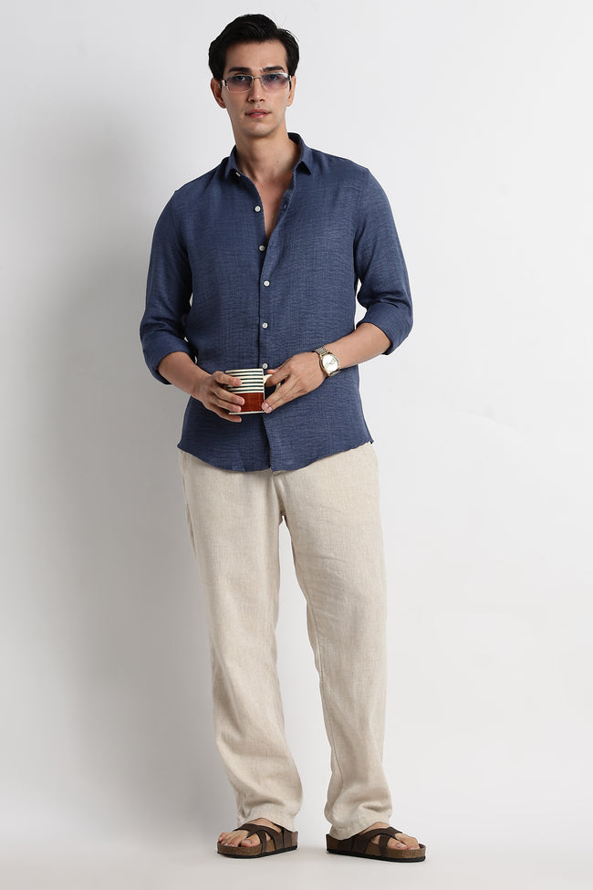 Men Linen-Blend Shirt