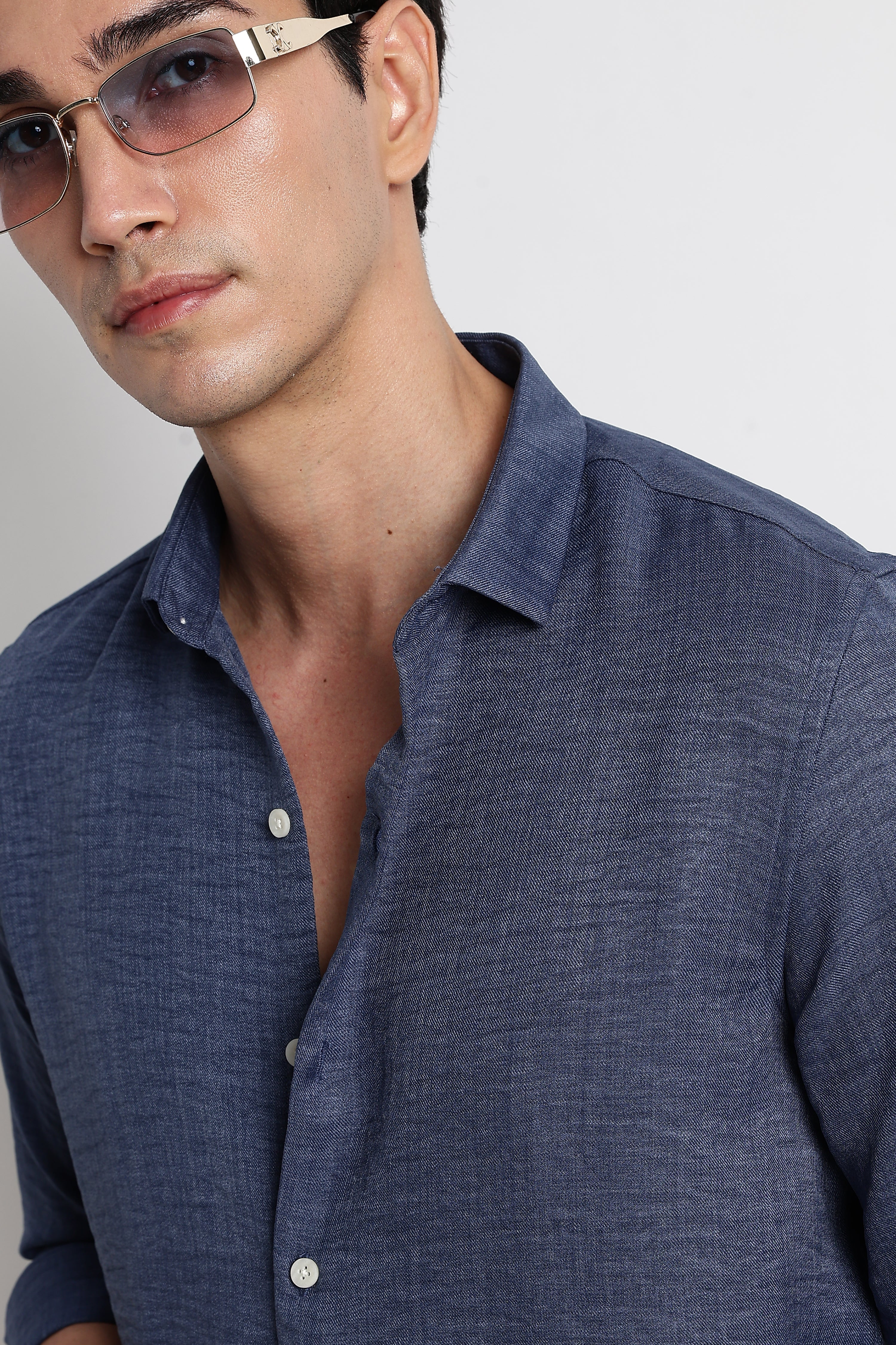 Men Linen-Blend Shirt