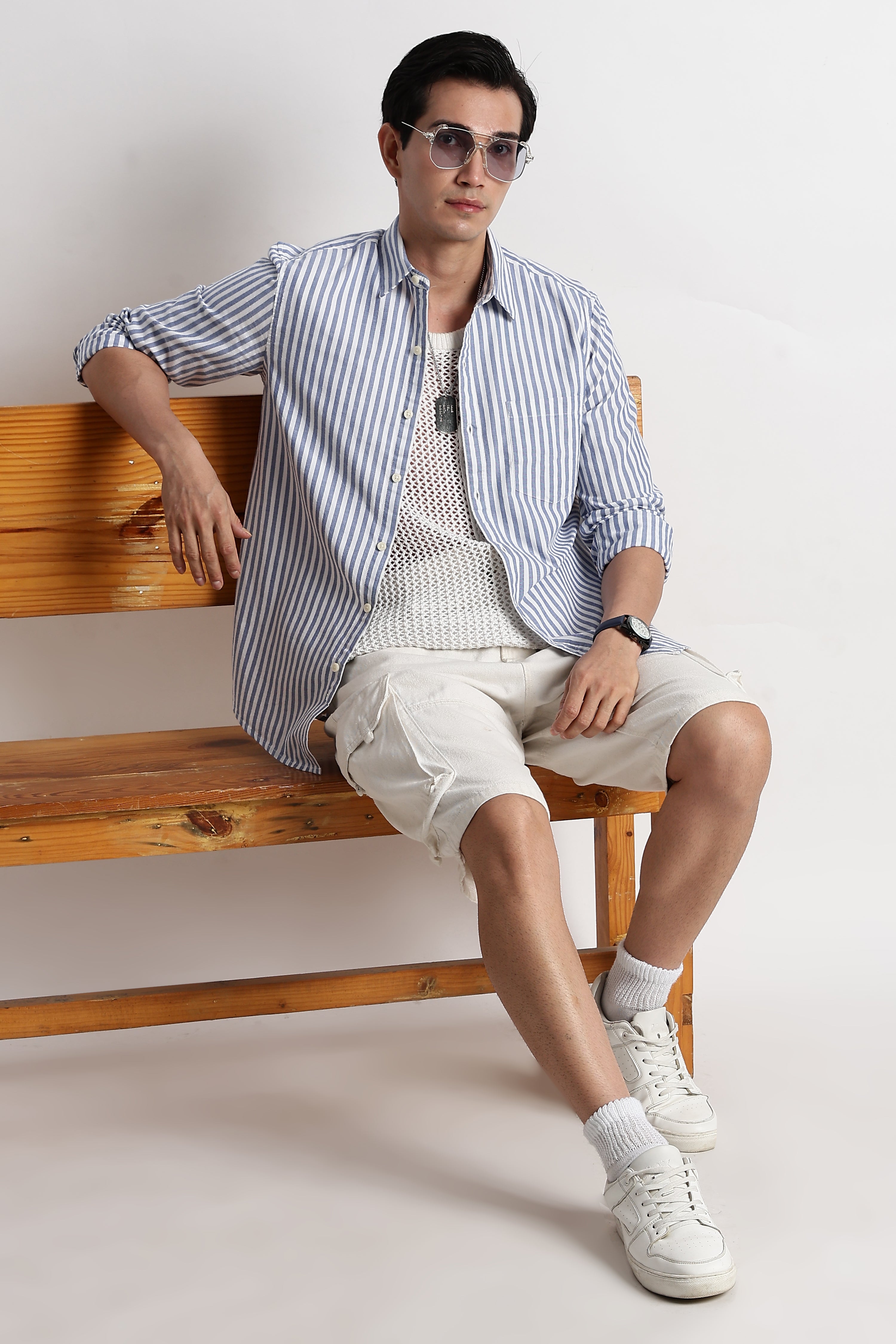 Men Cotton Striped Shirt