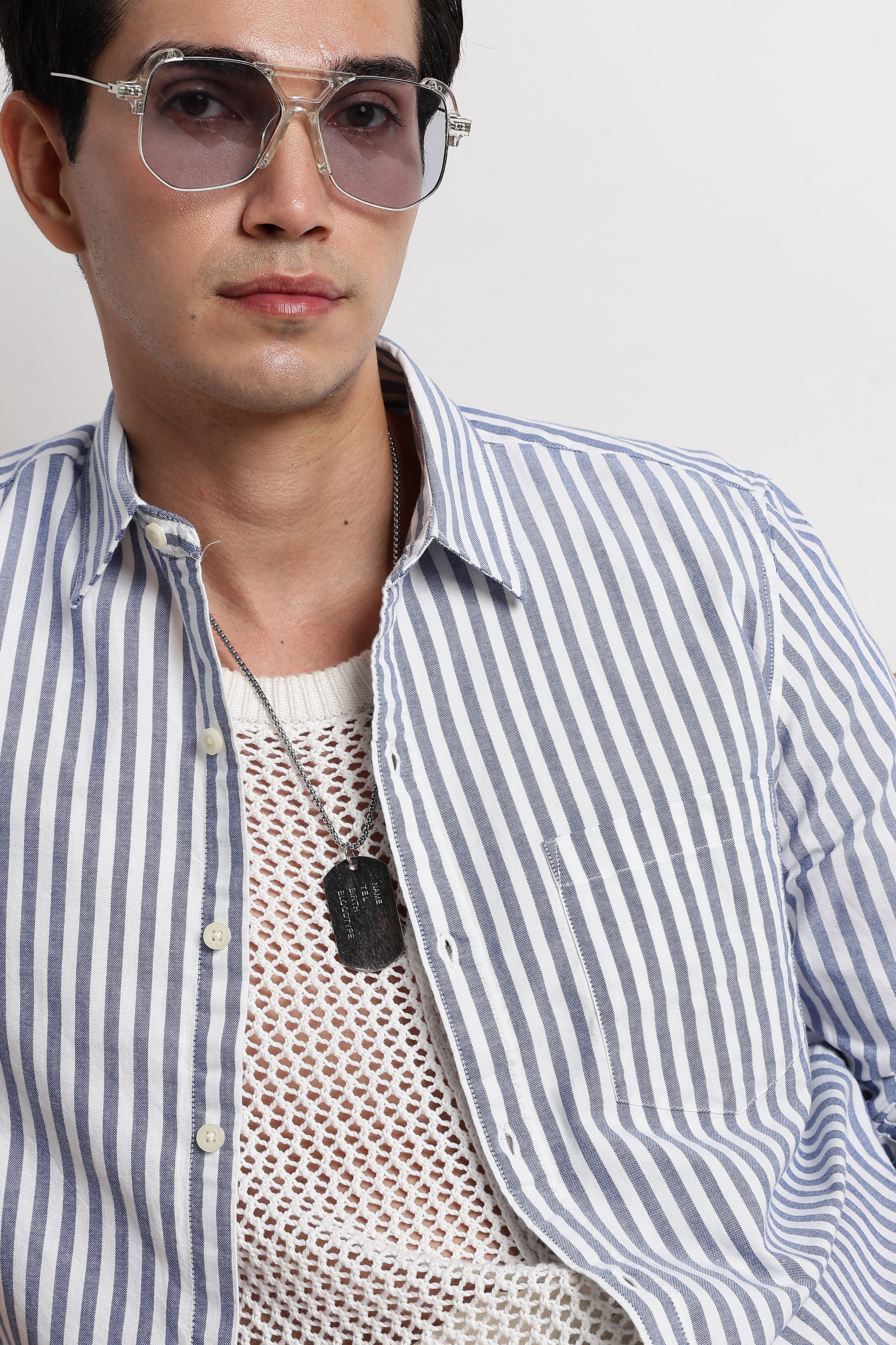 Men Cotton Striped Shirt