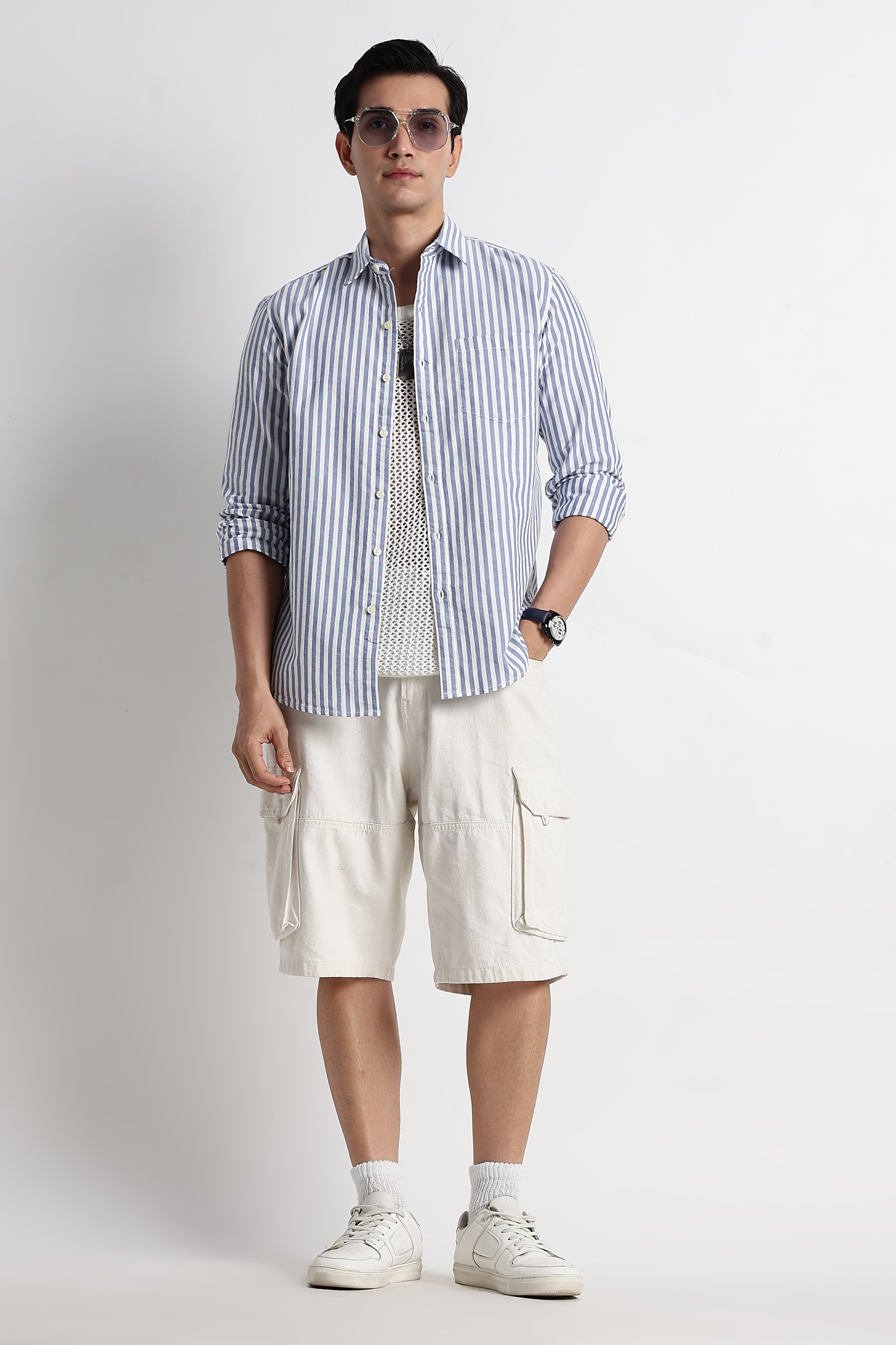 Men Cotton Striped Shirt