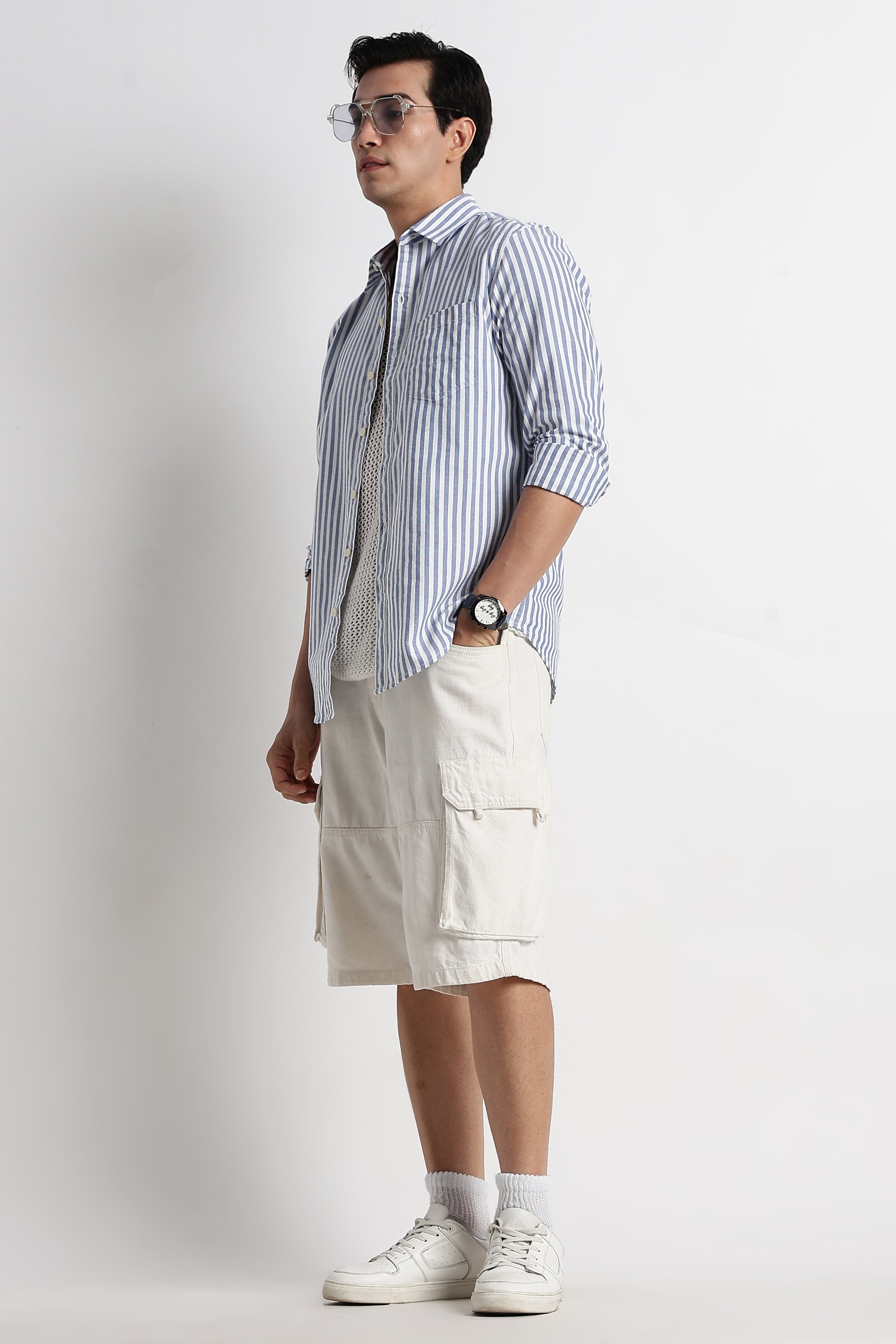 Men Cotton Striped Shirt