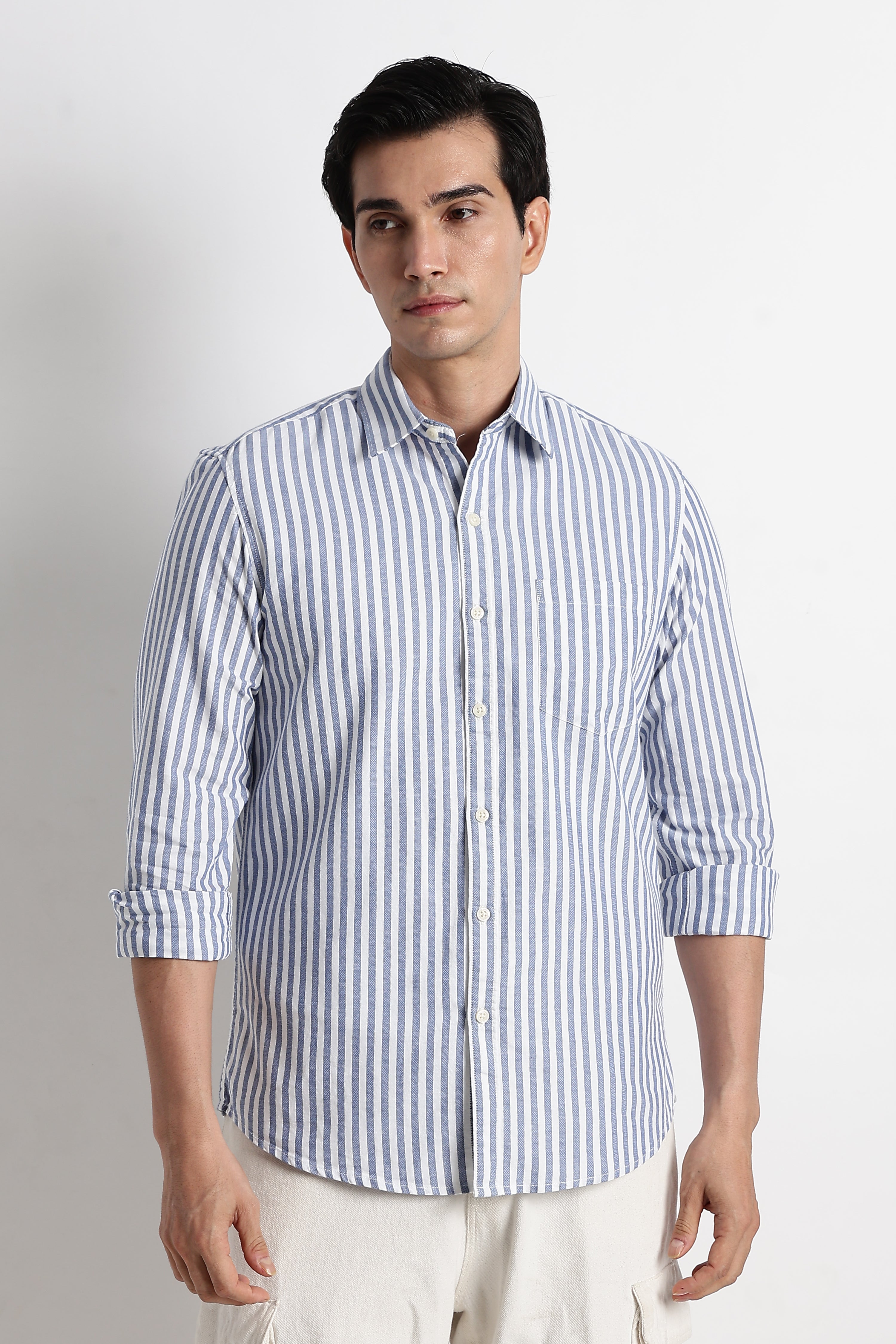Men Cotton Striped Shirt