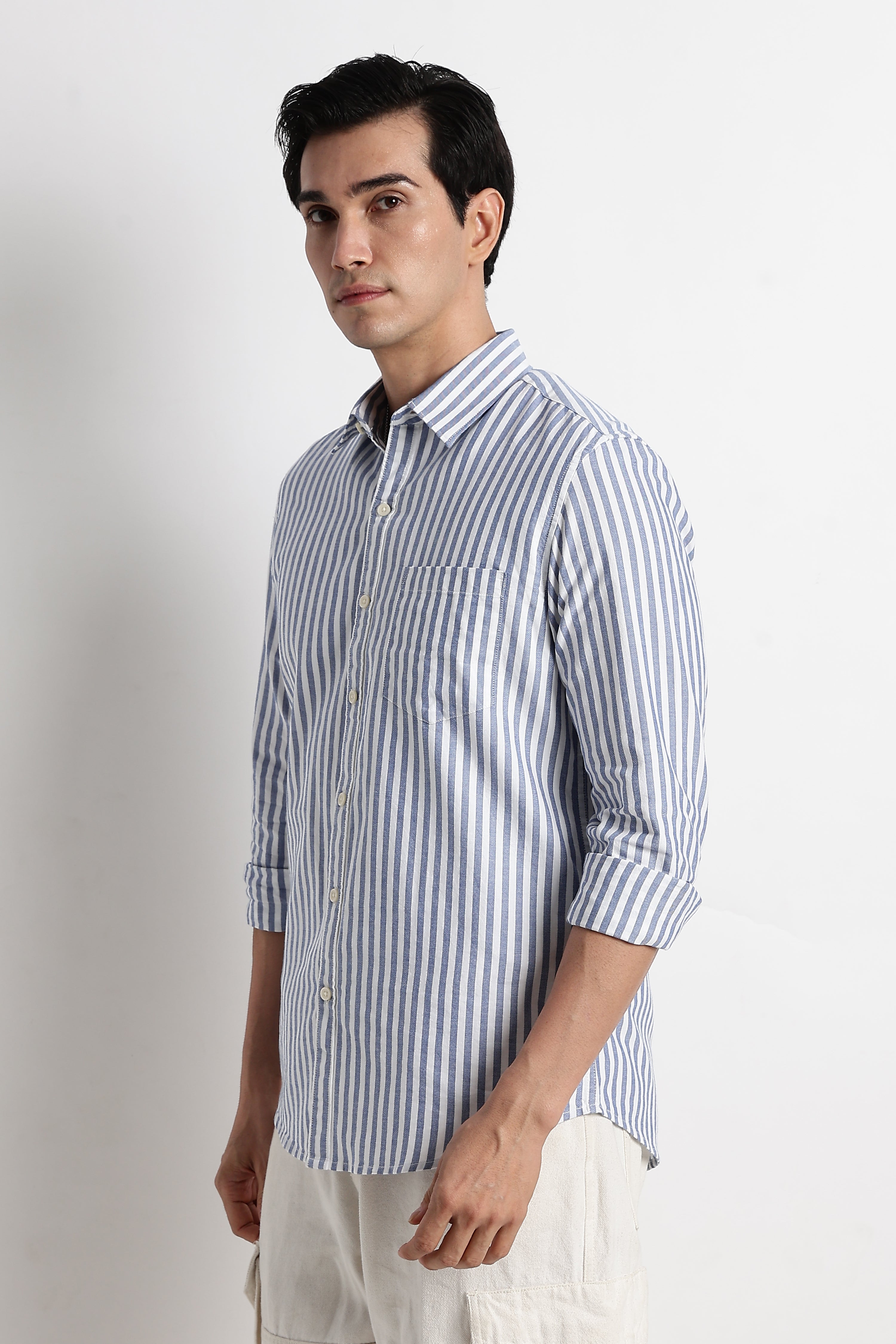 Men Cotton Striped Shirt