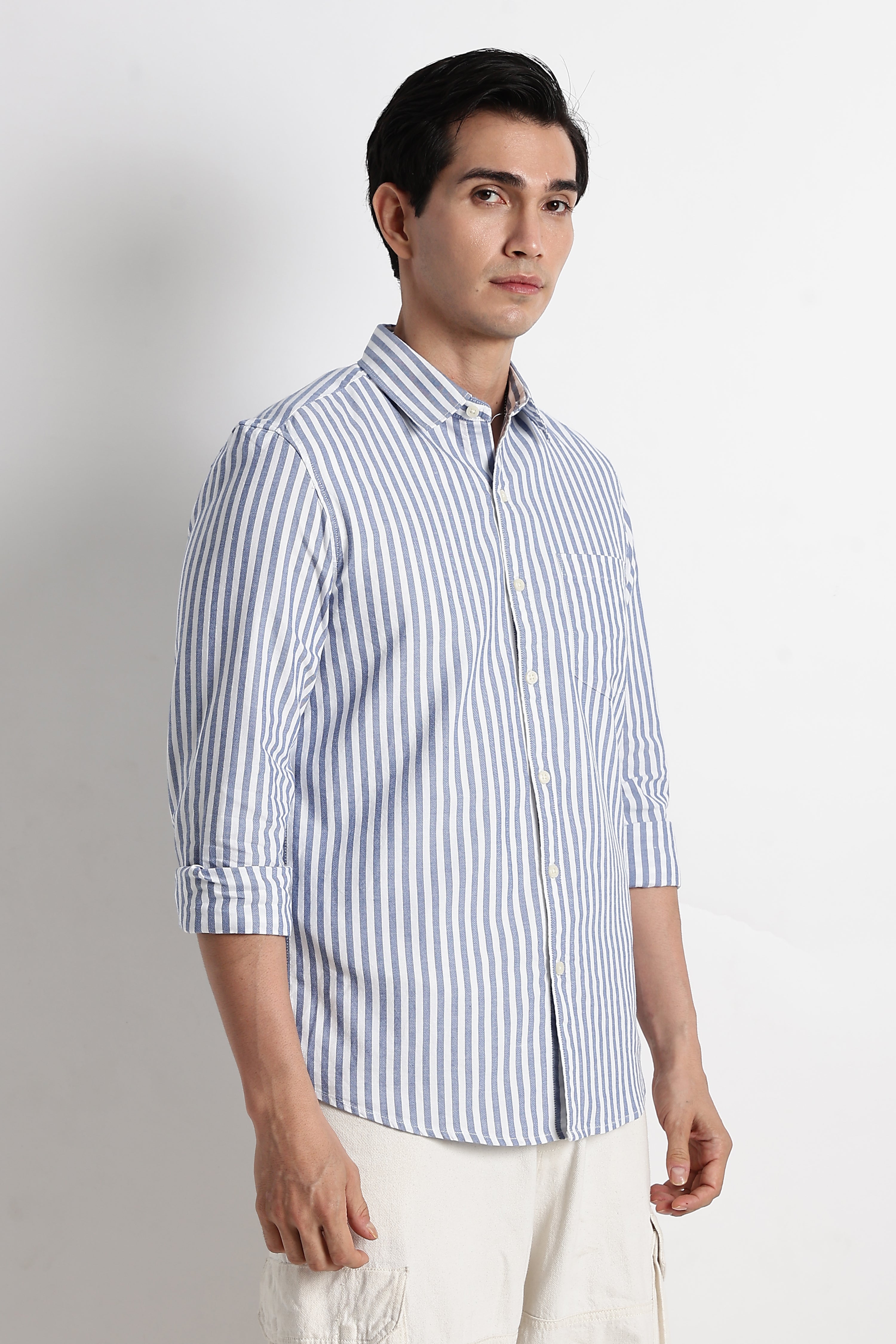 Men Cotton Striped Shirt