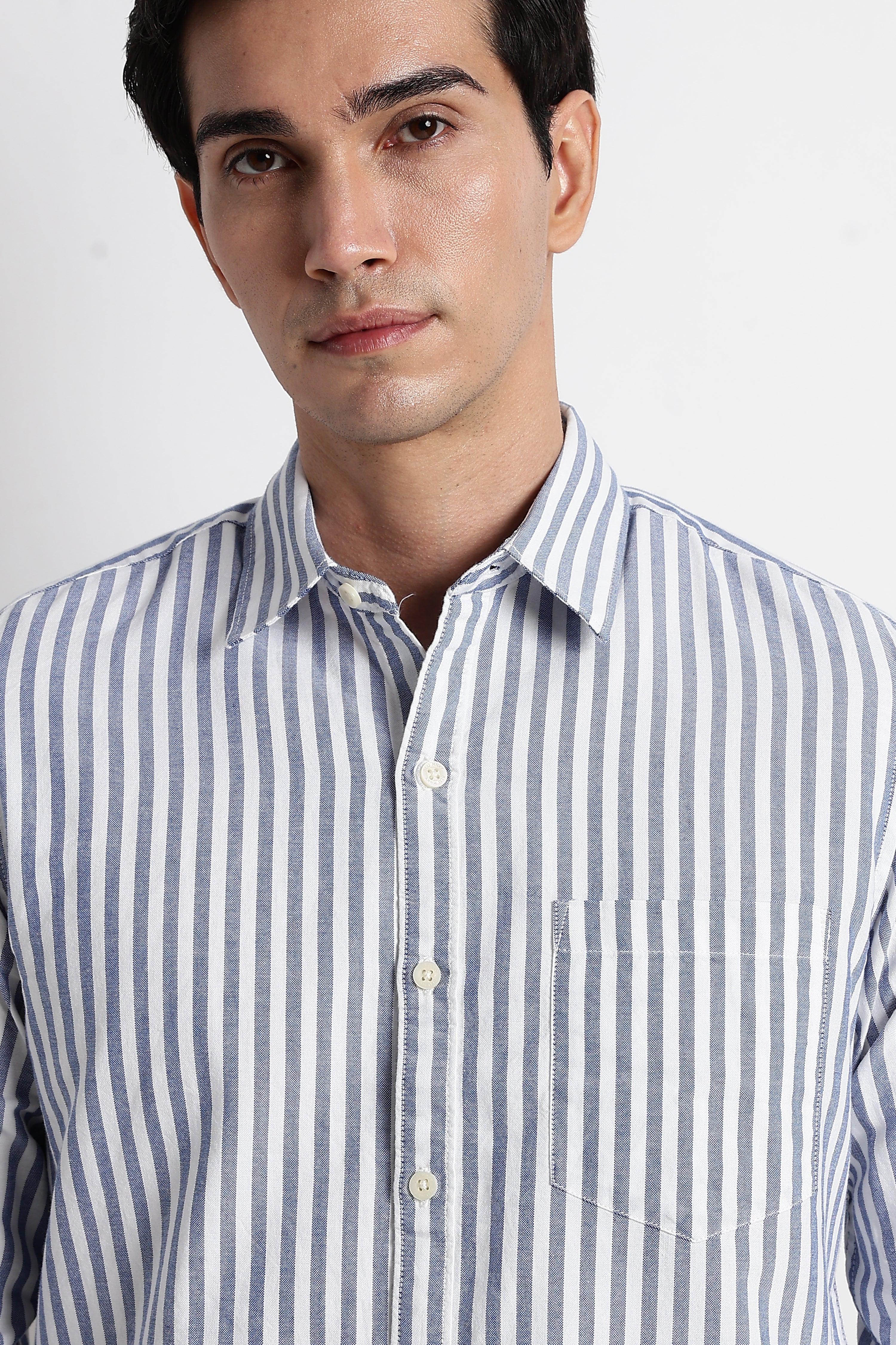 Men Cotton Striped Shirt