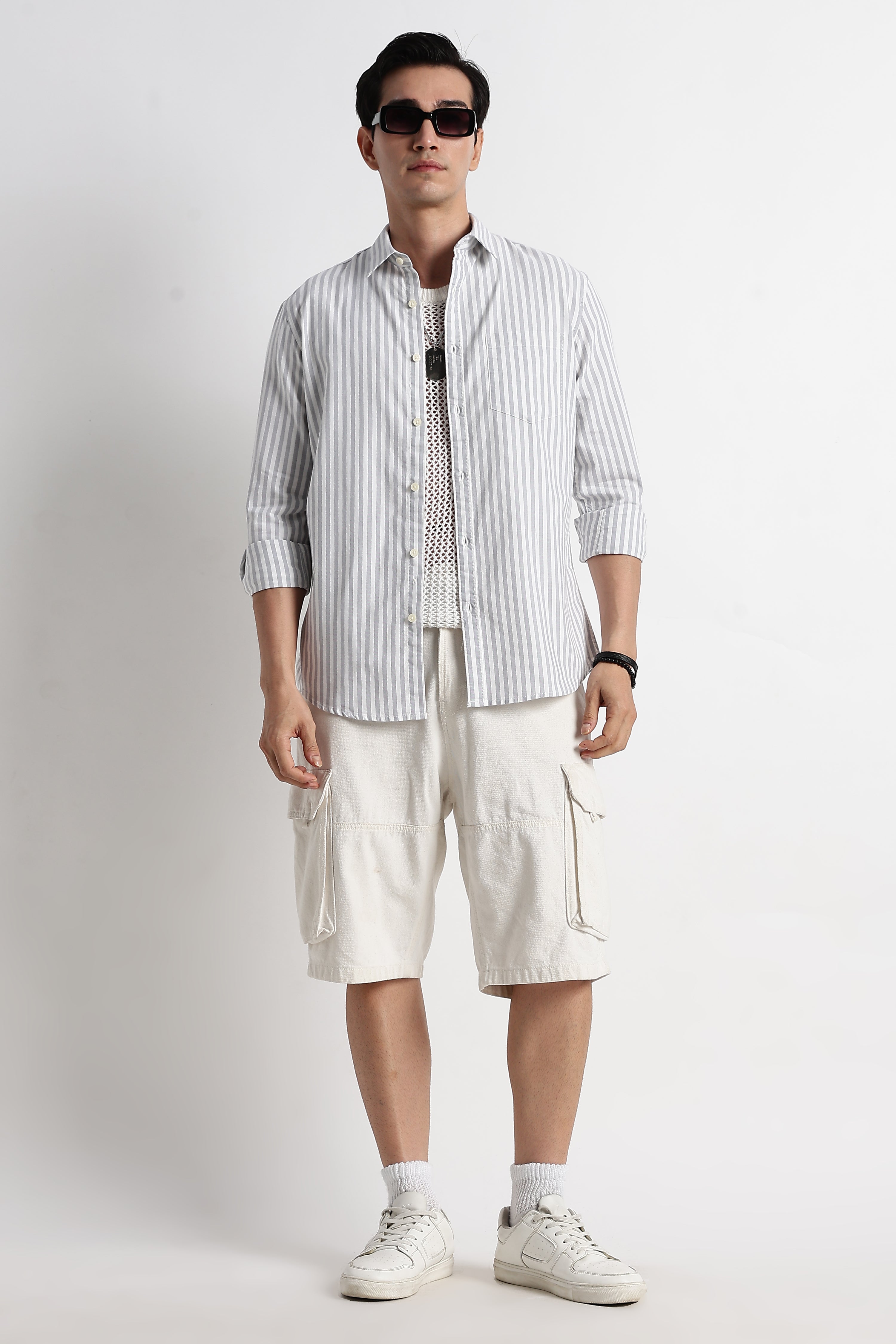Men Cotton Striped Shirt