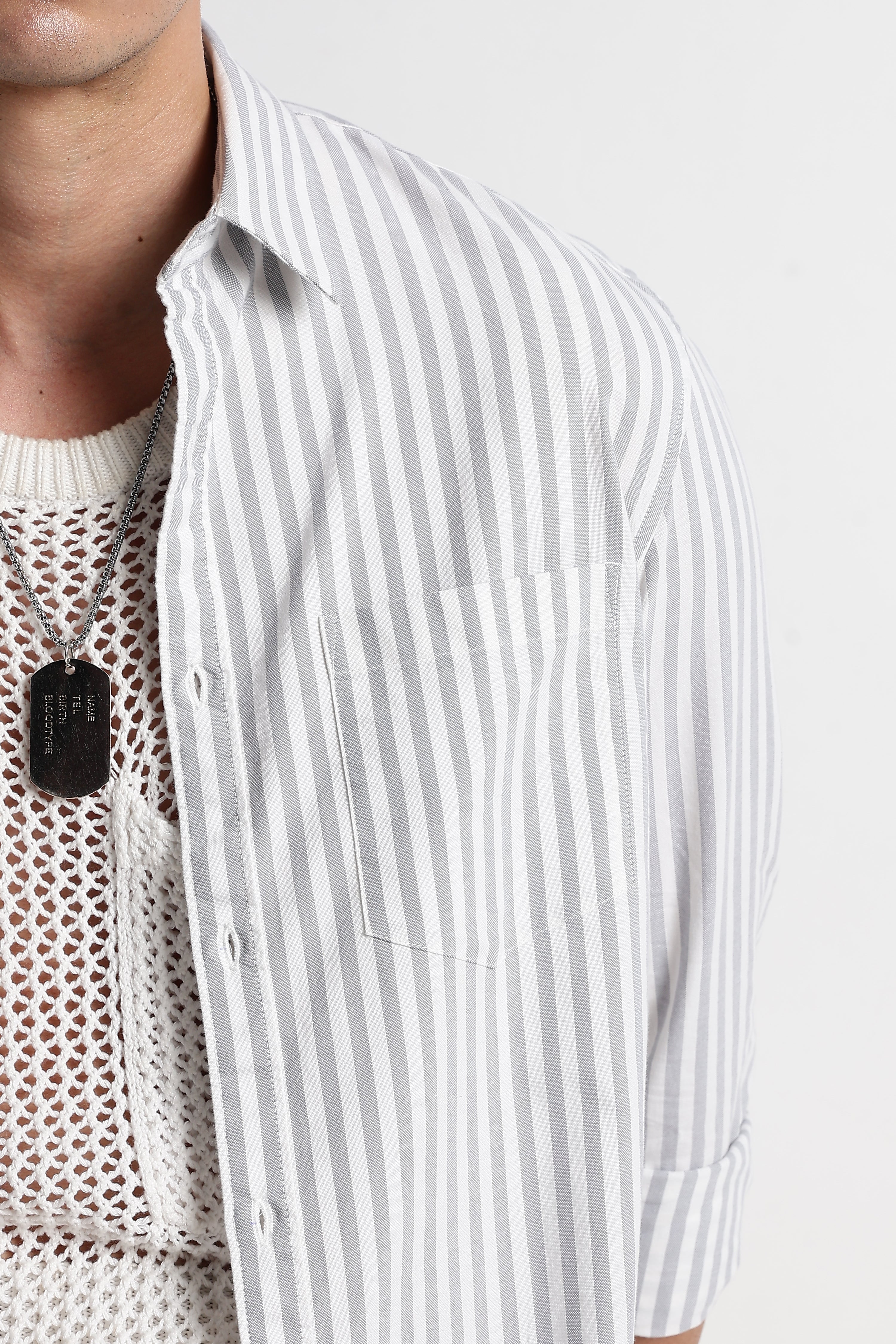Men Cotton Striped Shirt