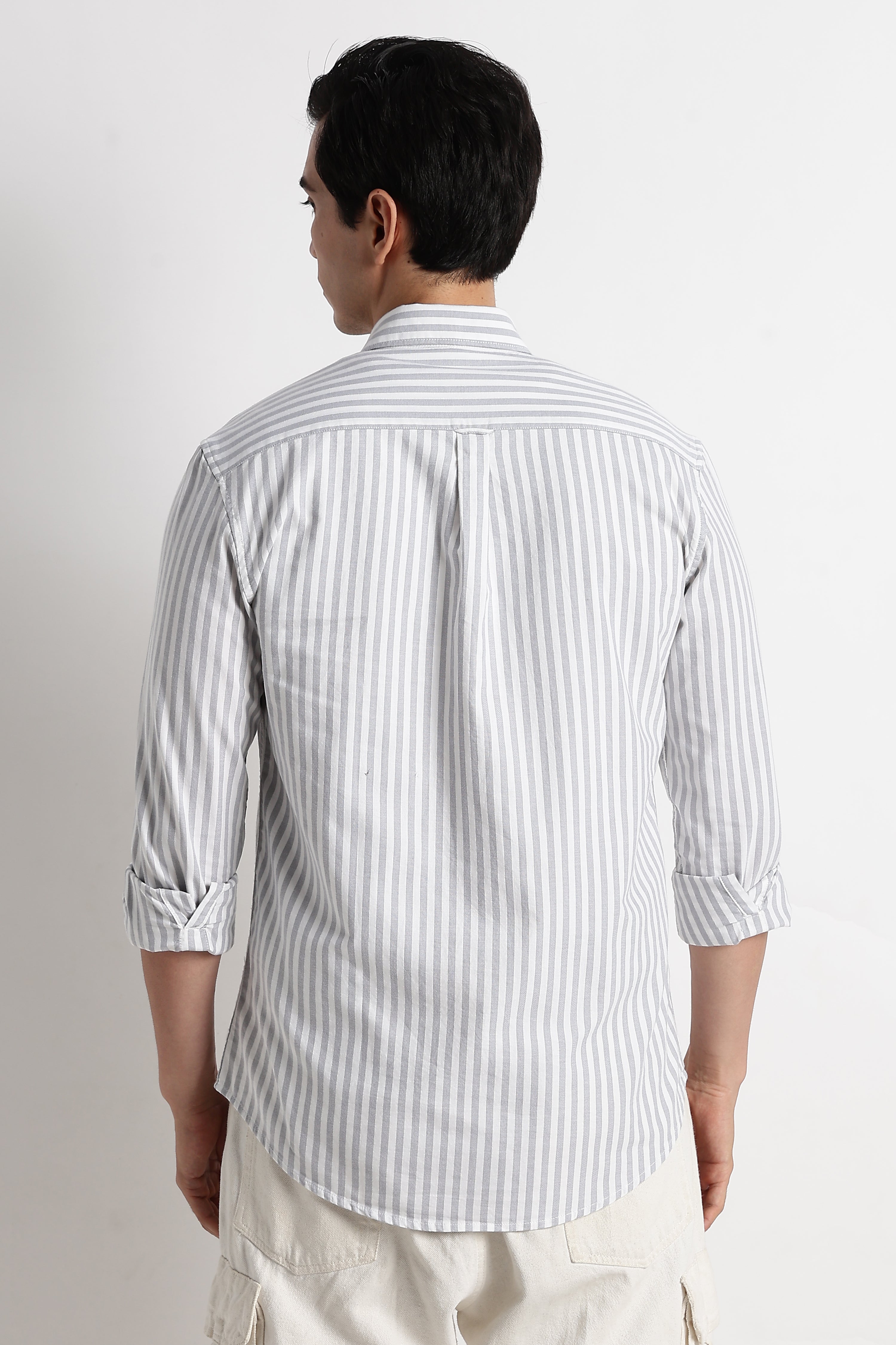 Men Cotton Striped Shirt
