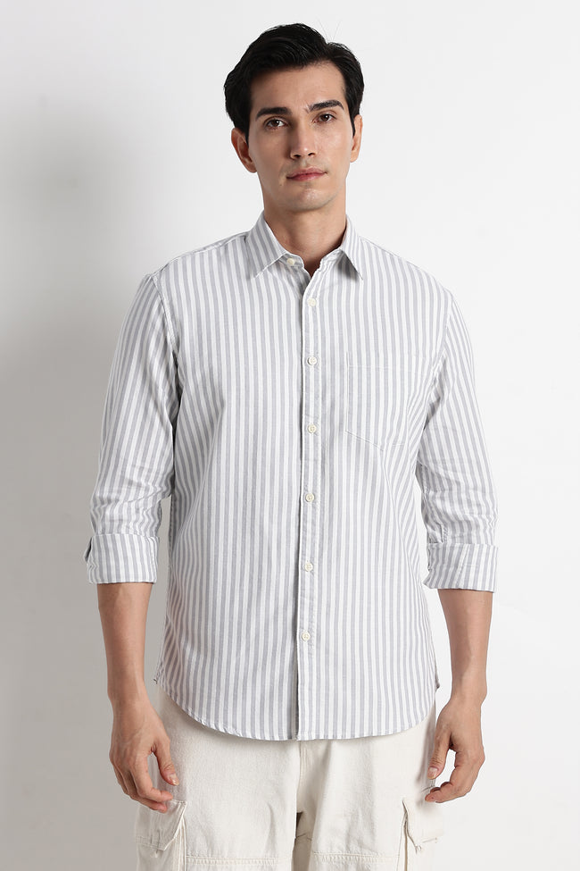 Men Cotton Striped Shirt