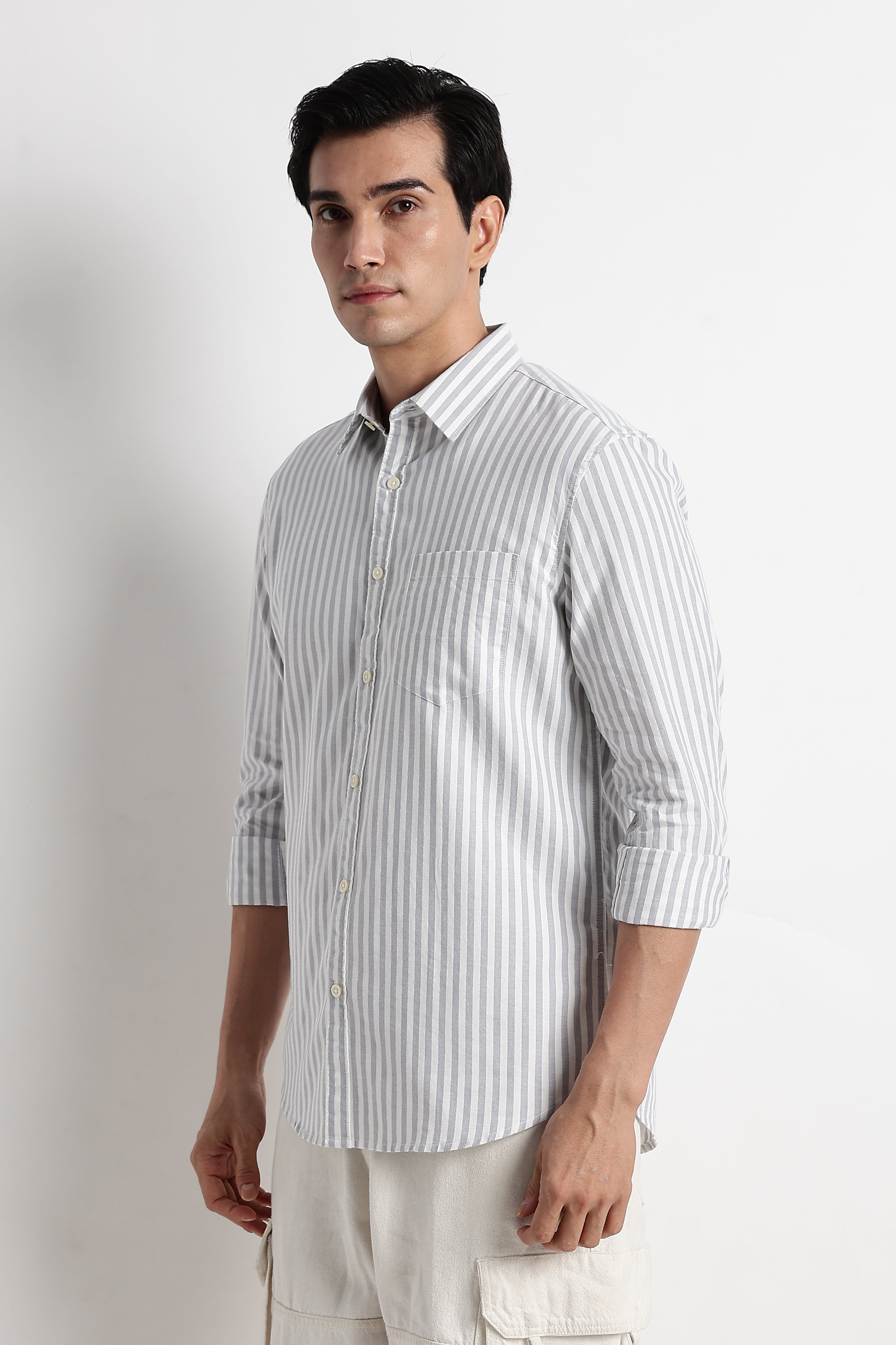 Men Cotton Striped Shirt