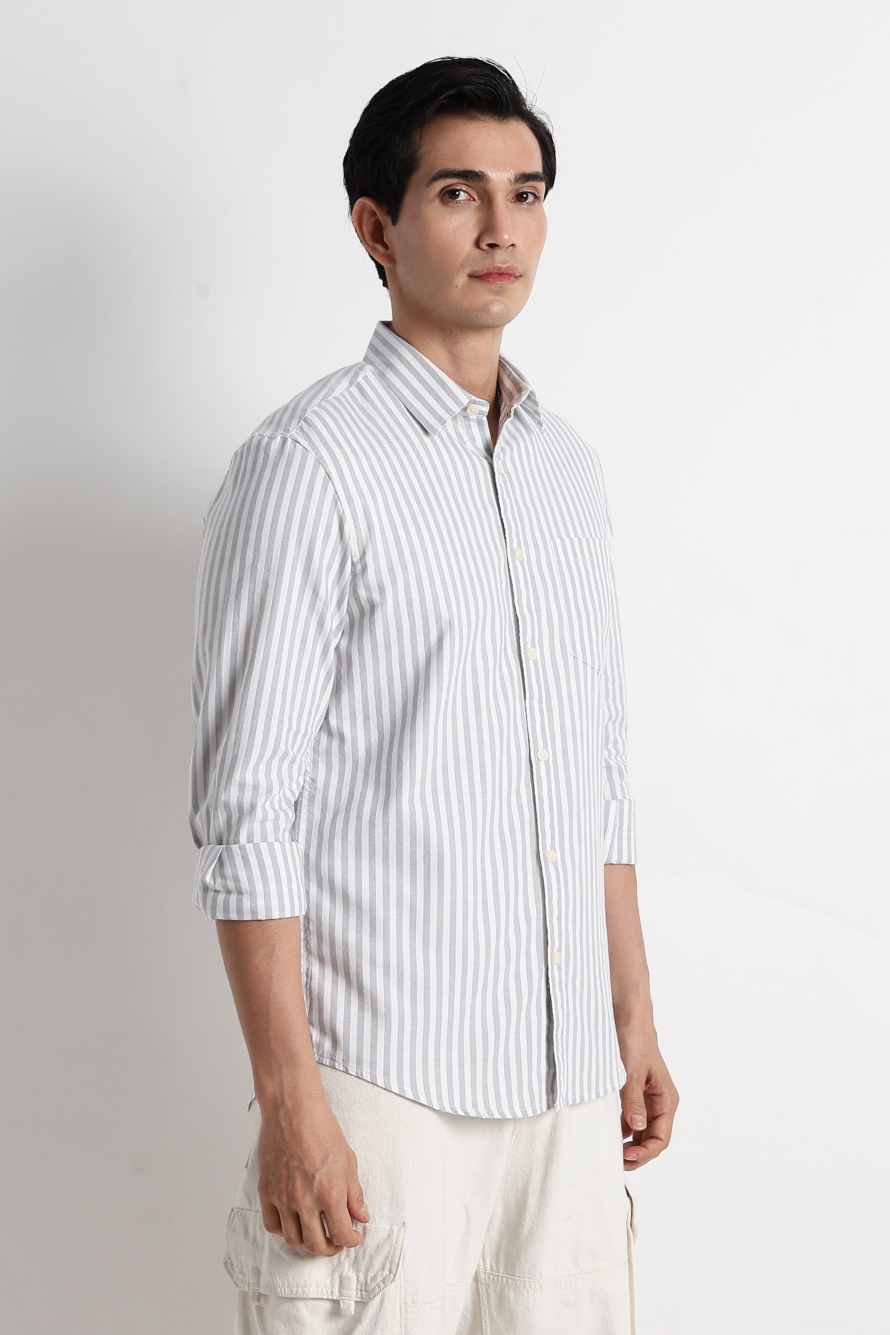 Men Cotton Striped Shirt