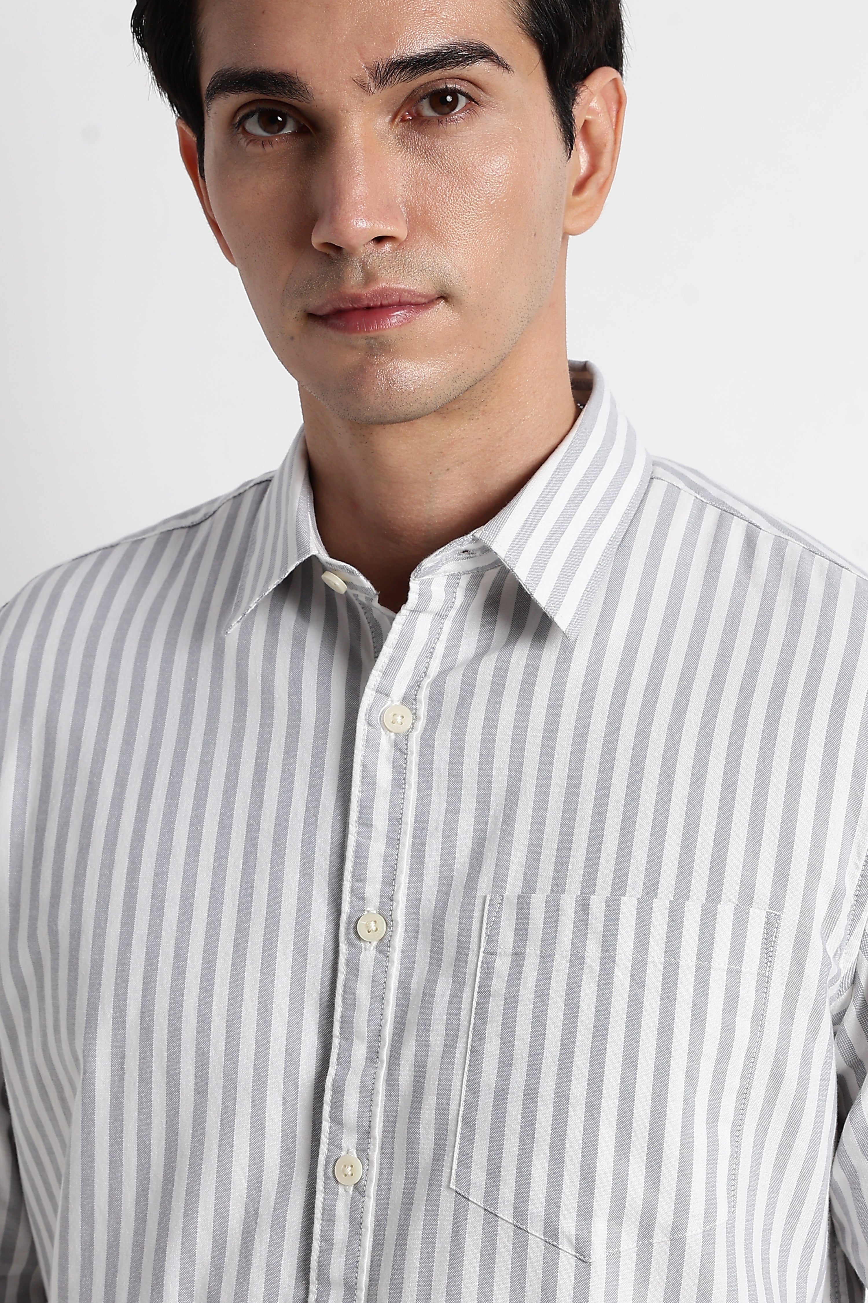 Men Cotton Striped Shirt