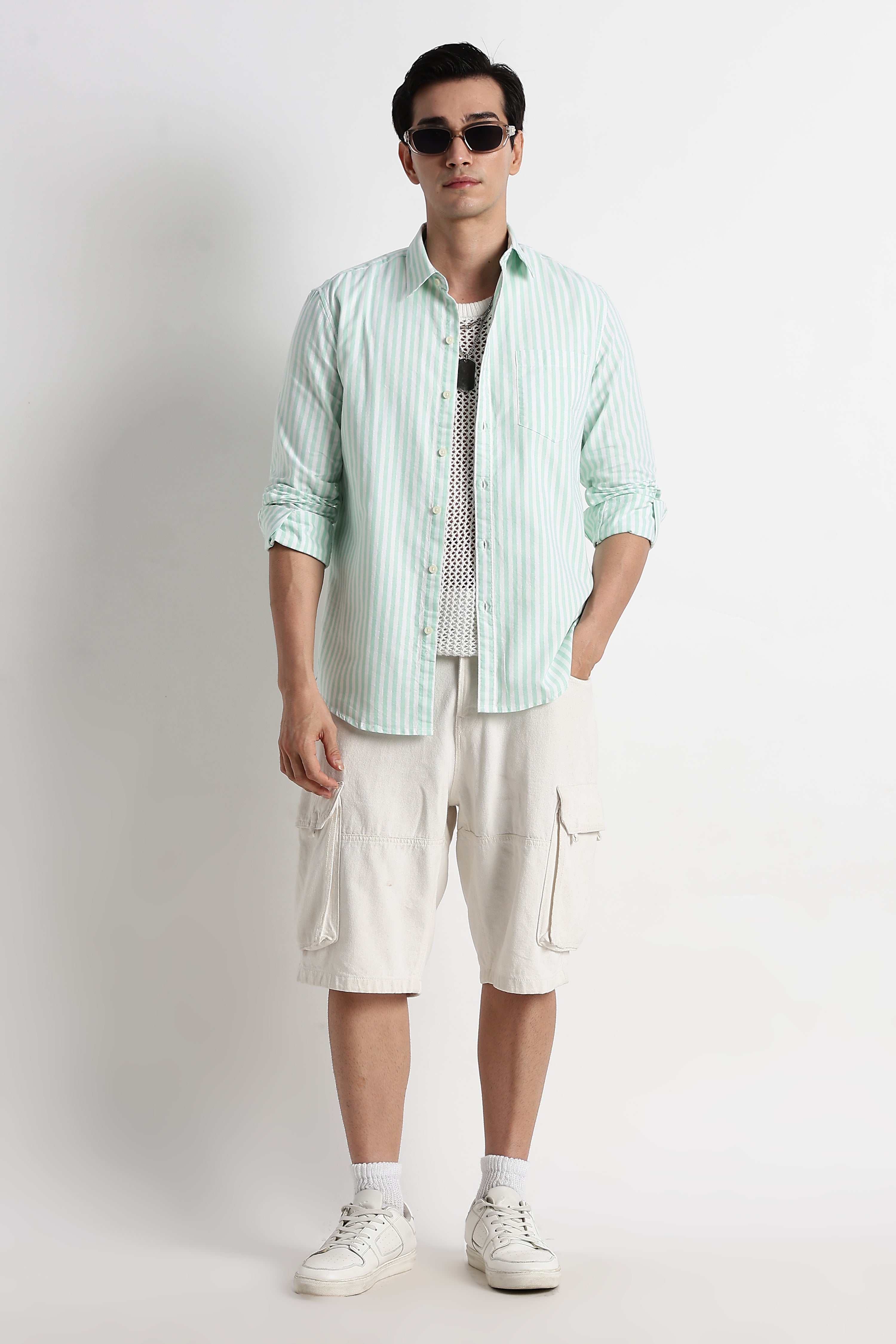 Men Cotton Striped Shirt