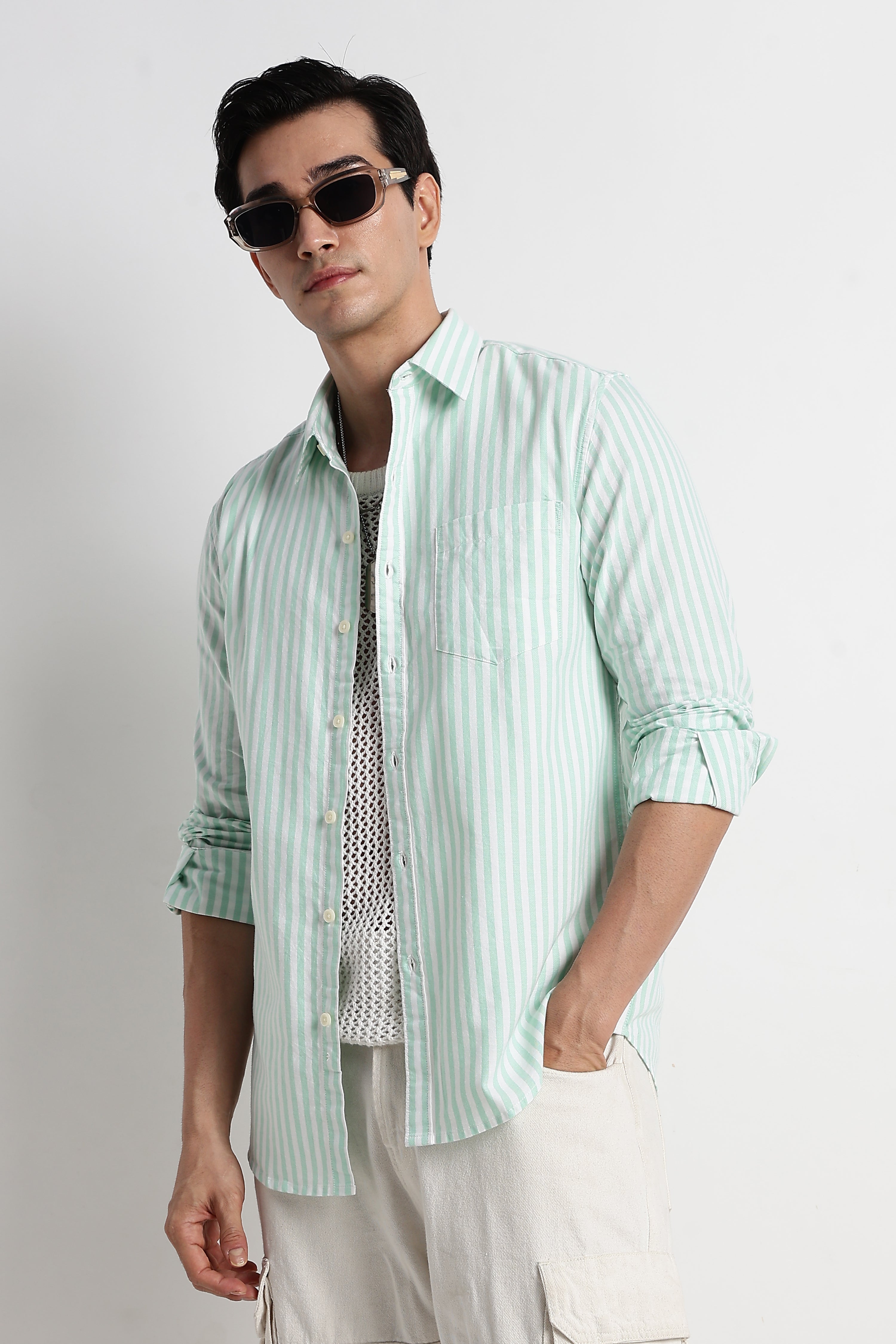 Men Cotton Striped Shirt