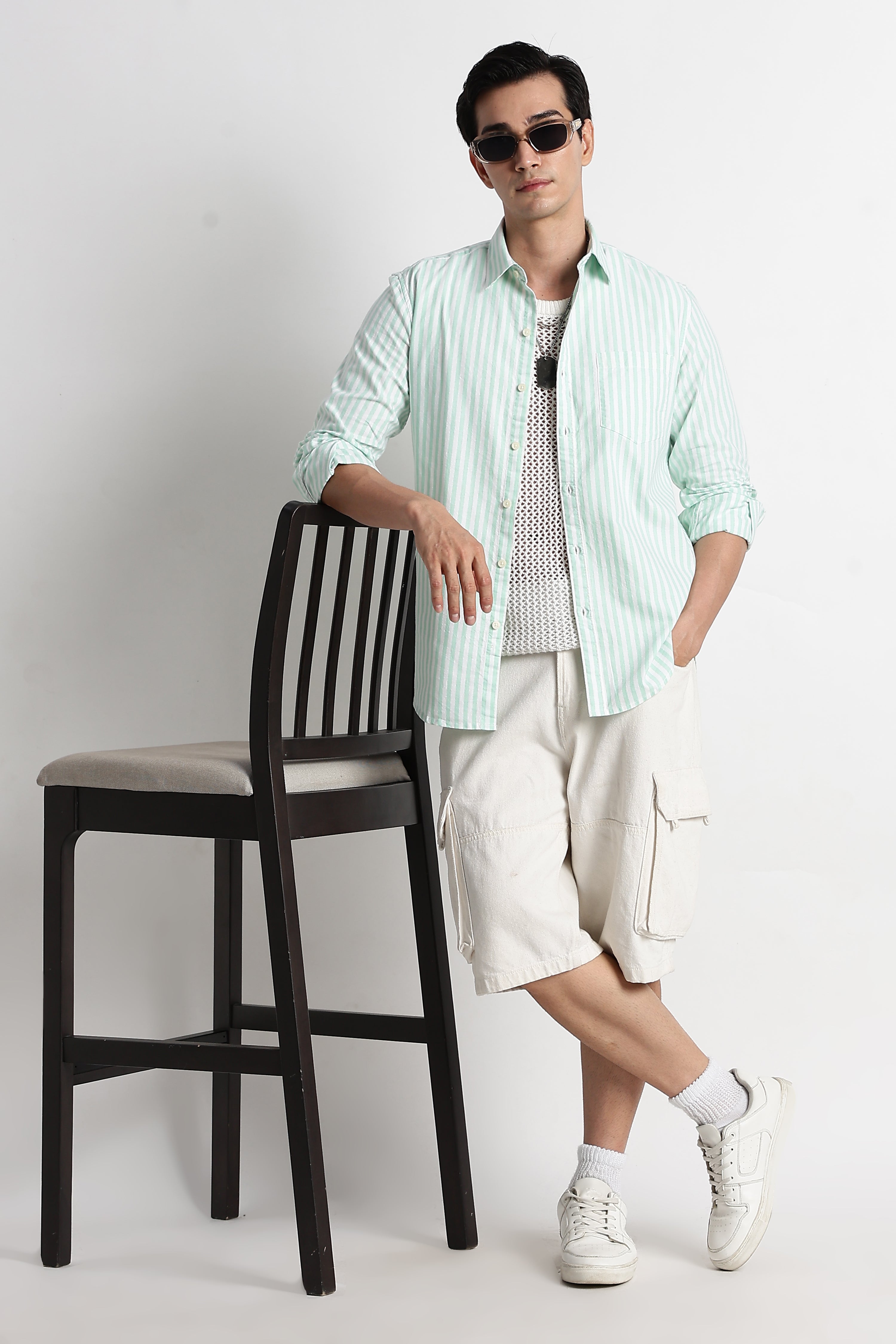 Men Cotton Striped Shirt