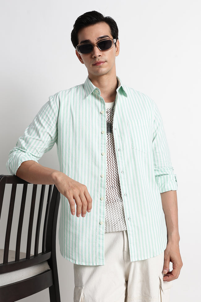 Men Cotton Striped Shirt