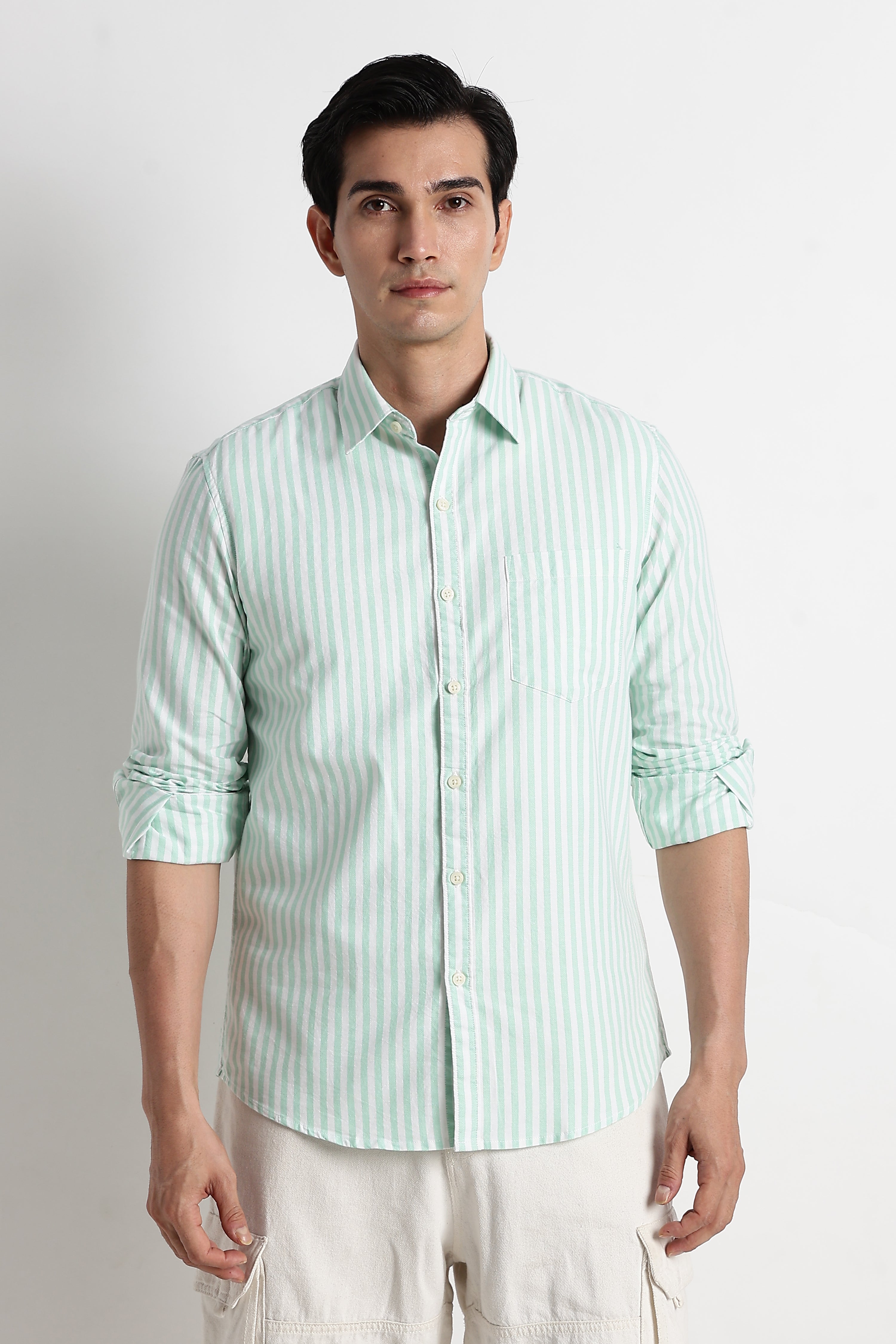 Men Cotton Striped Shirt