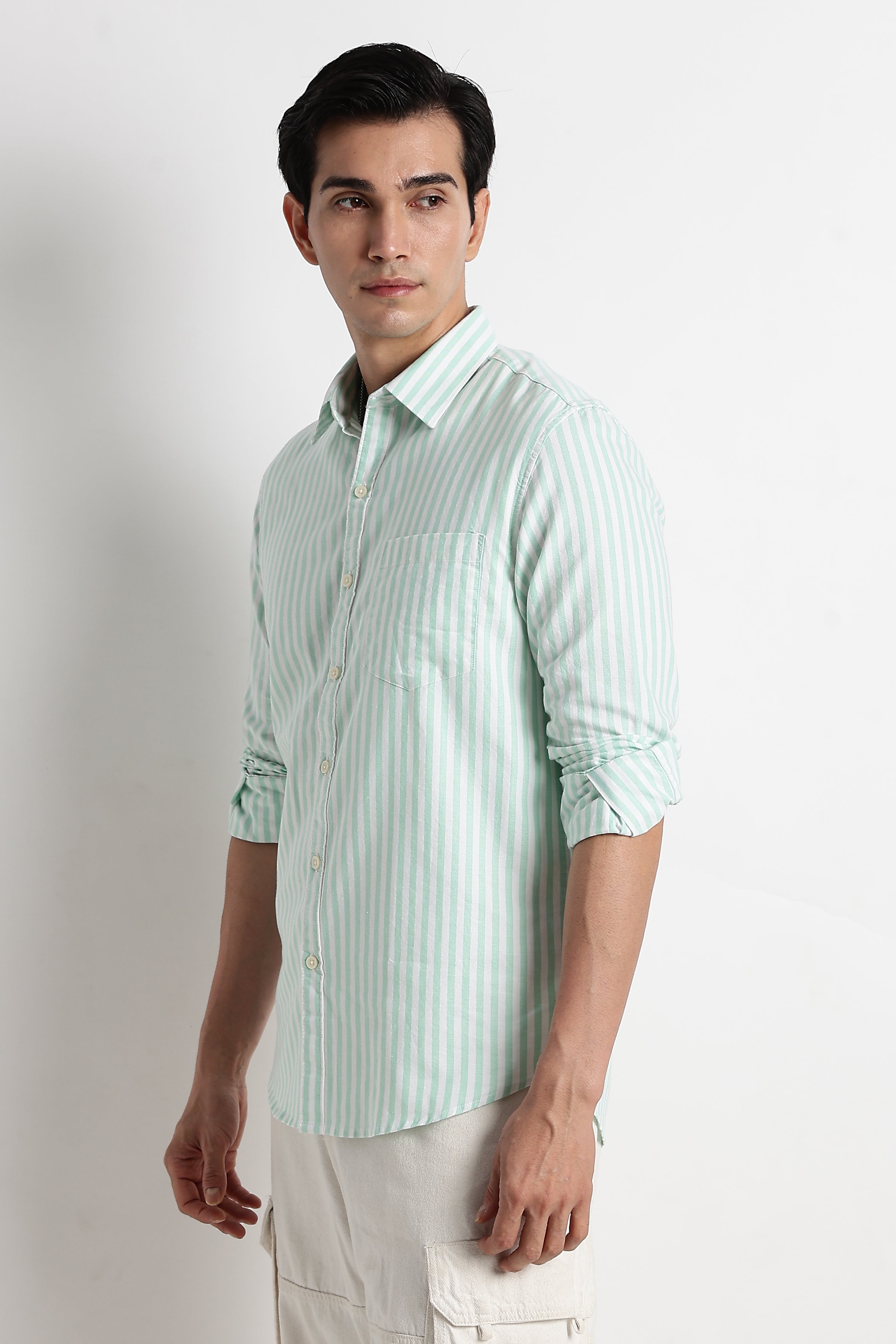 Men Cotton Striped Shirt