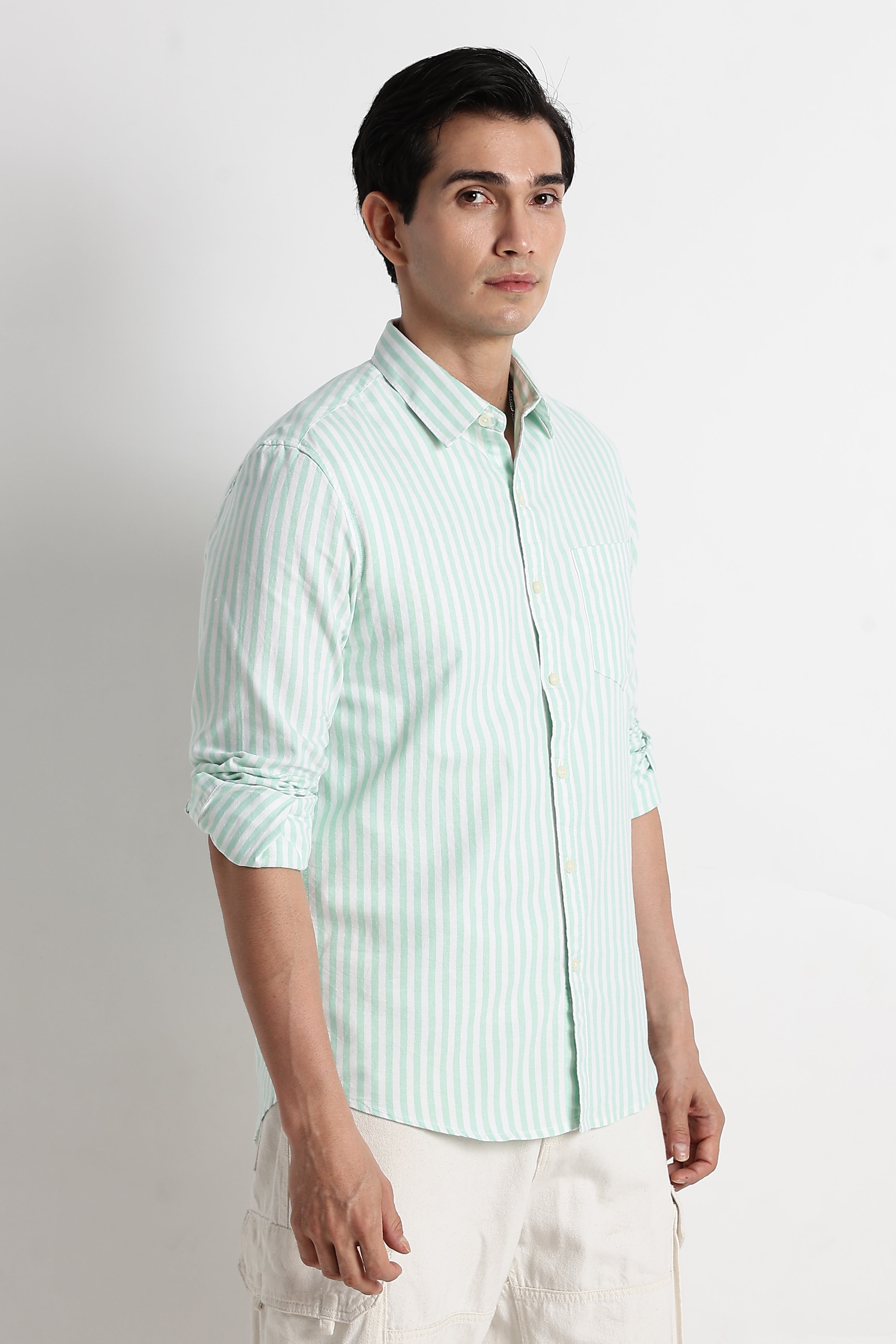Men Cotton Striped Shirt