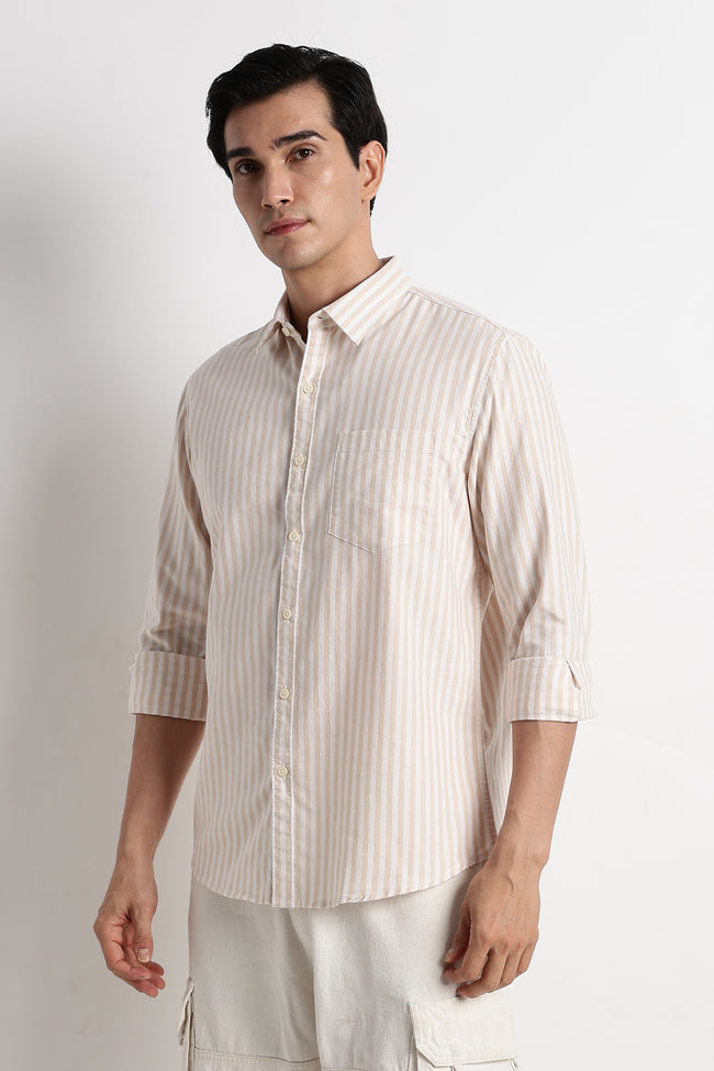 Men Cotton Striped Shirt
