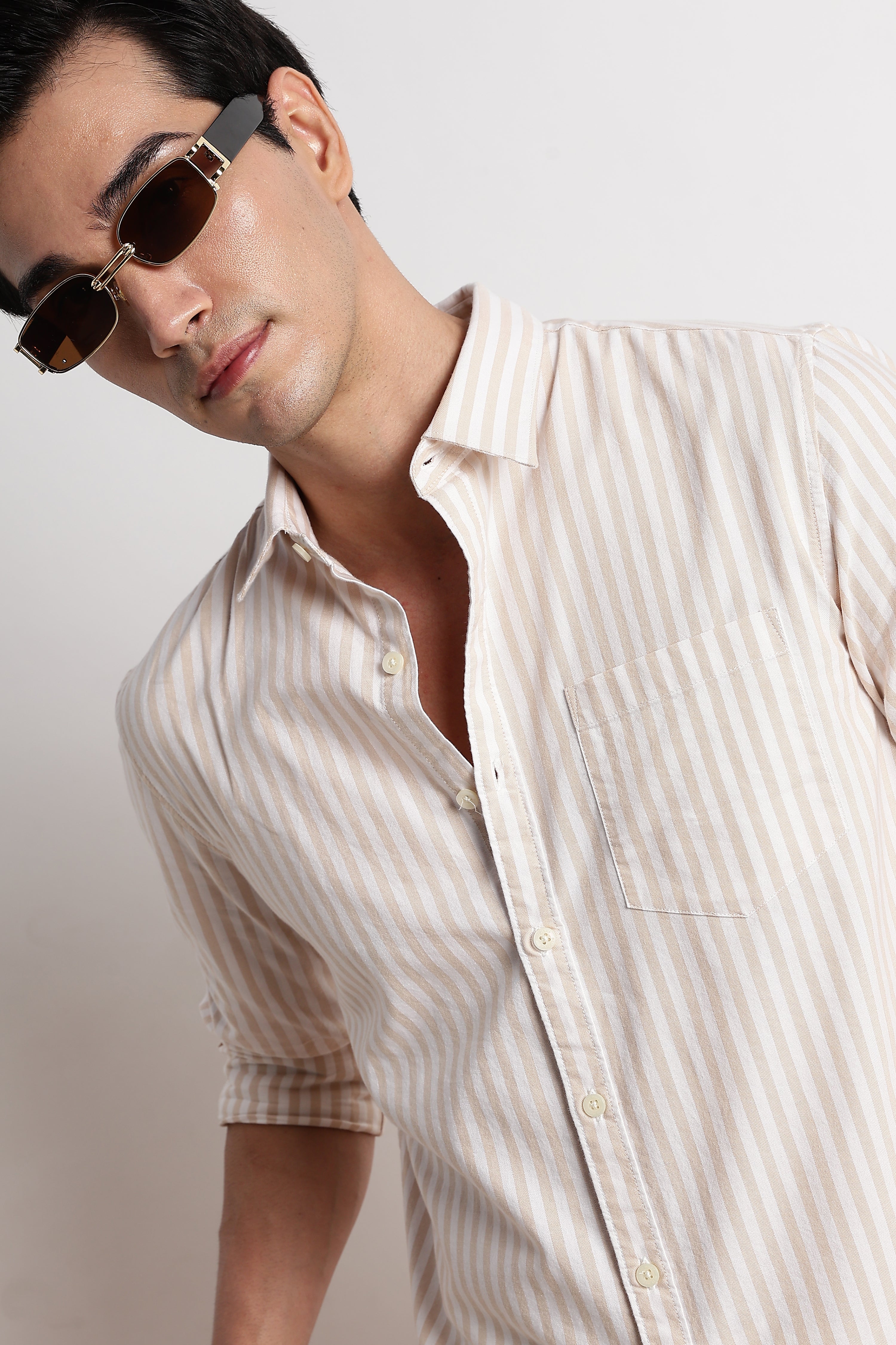 Men Cotton Striped Shirt