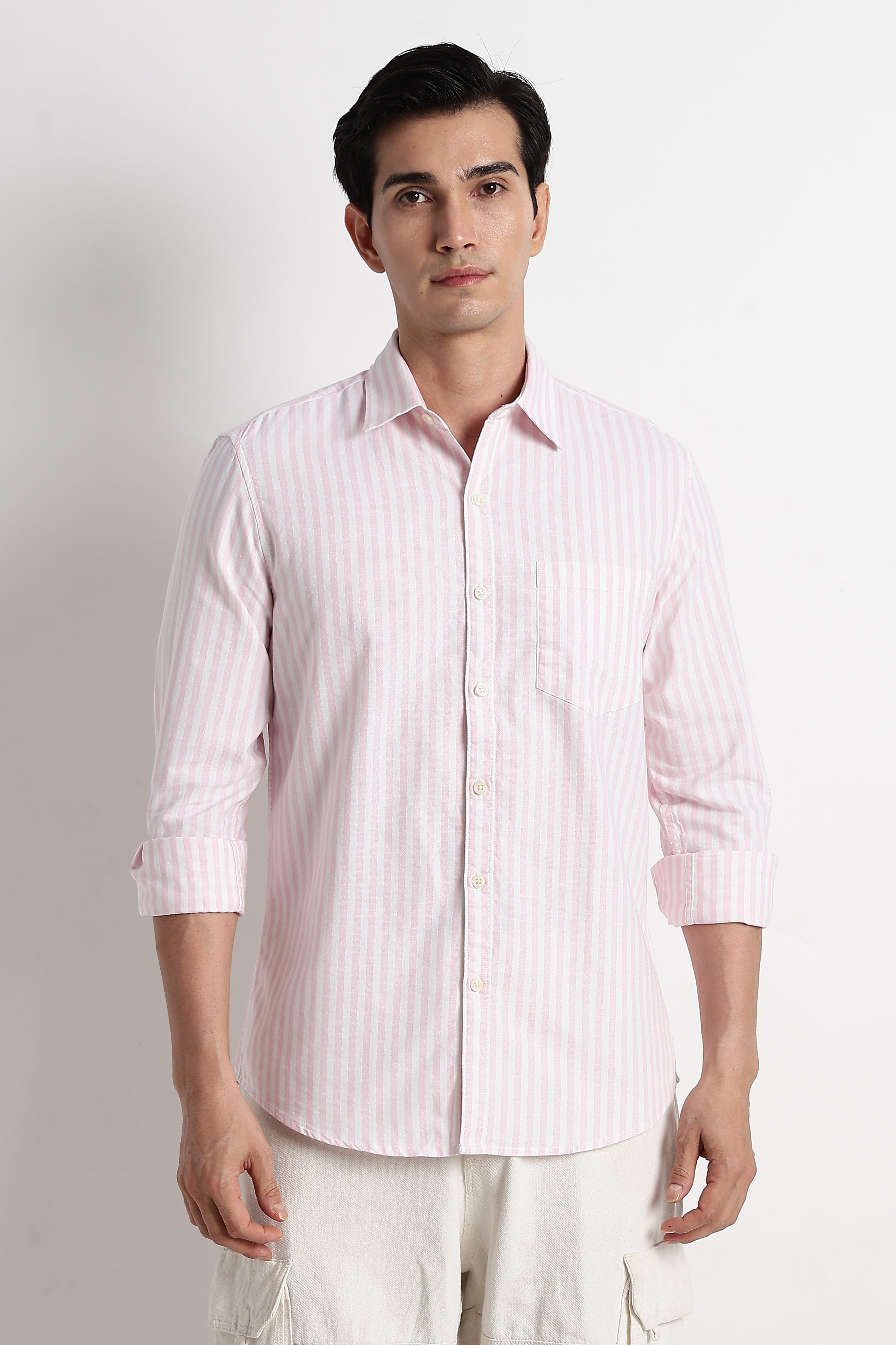 Men Cotton Striped Shirt