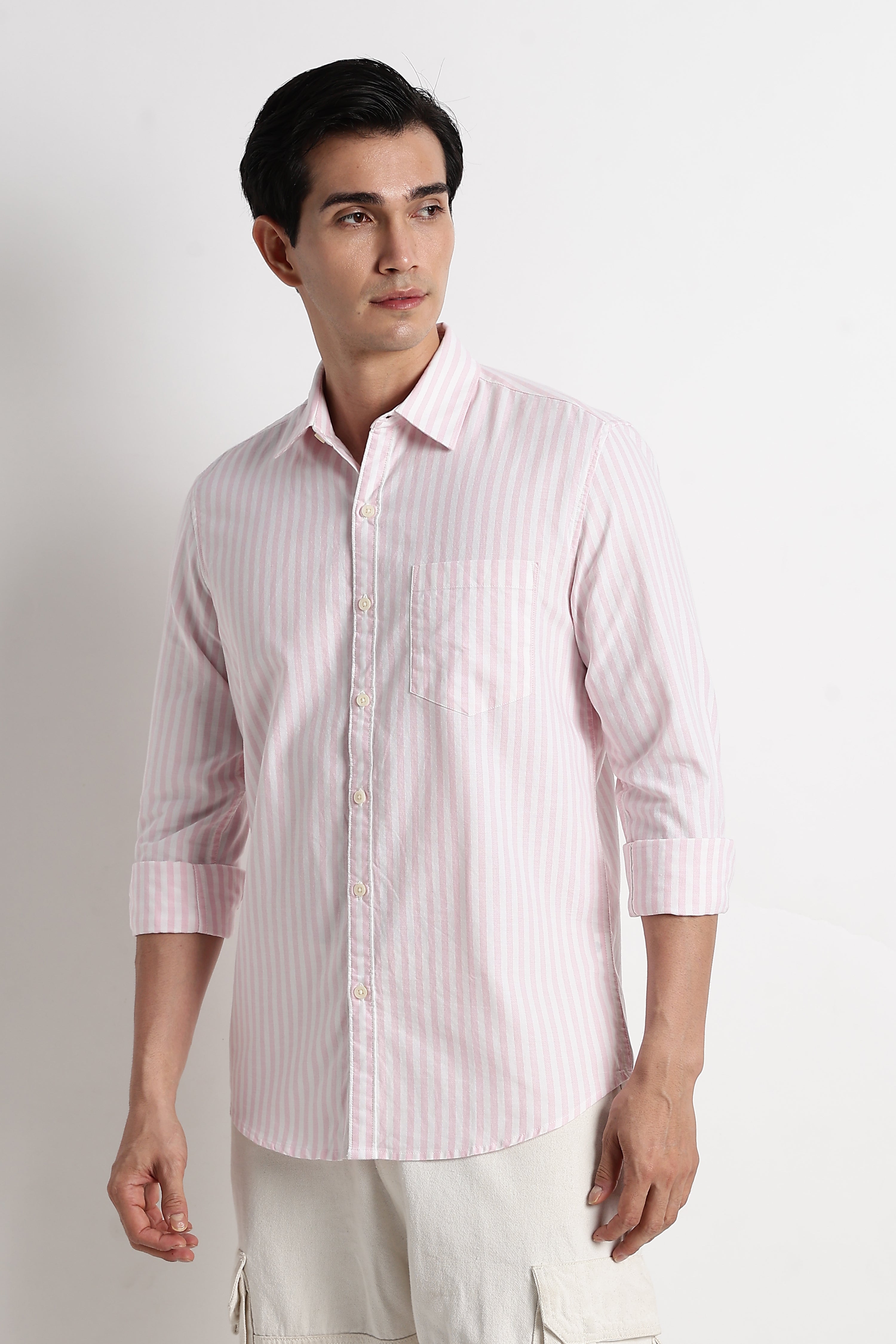 Men Cotton Striped Shirt