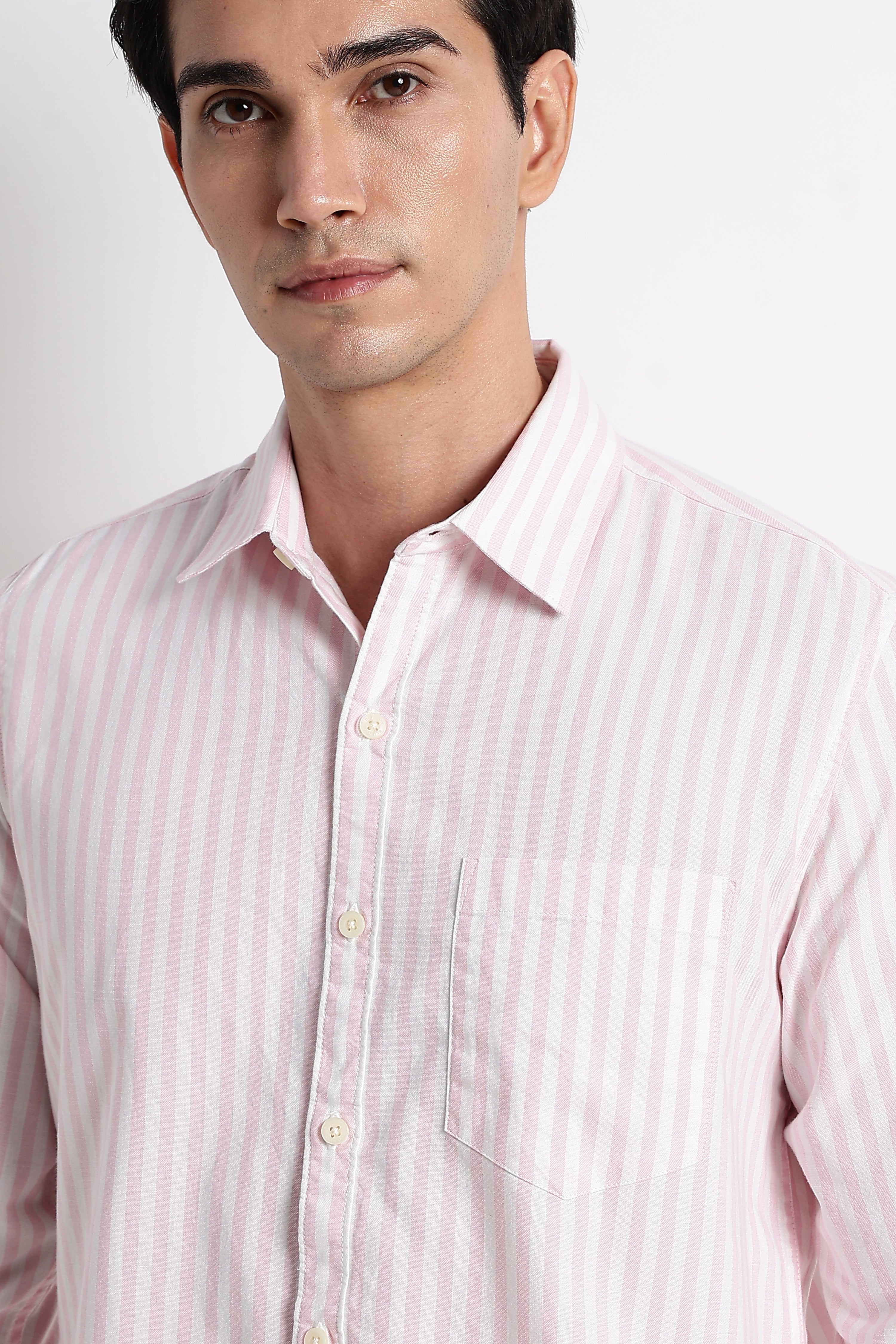 Men Cotton Striped Shirt