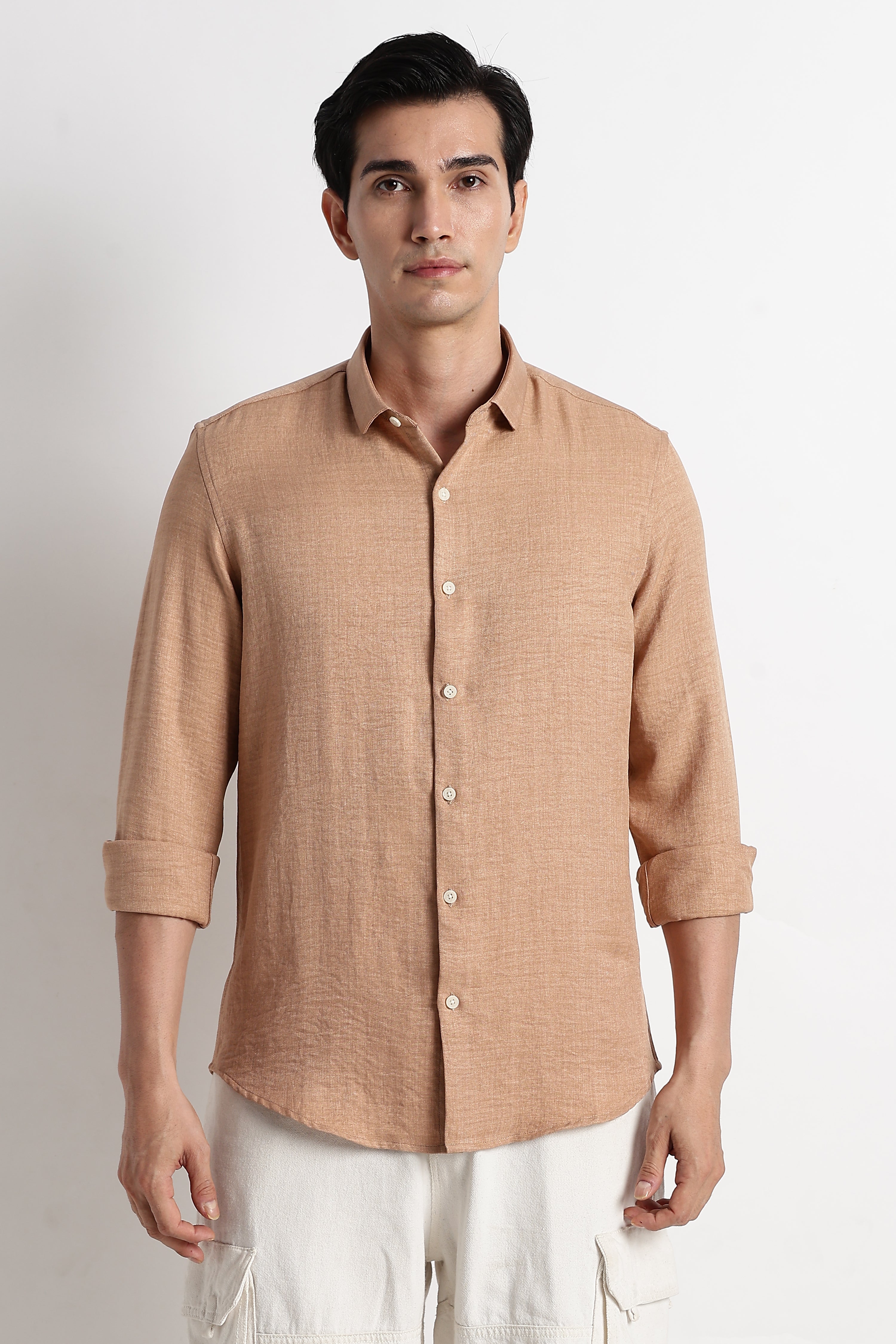 Men Linen-Blend Shirt