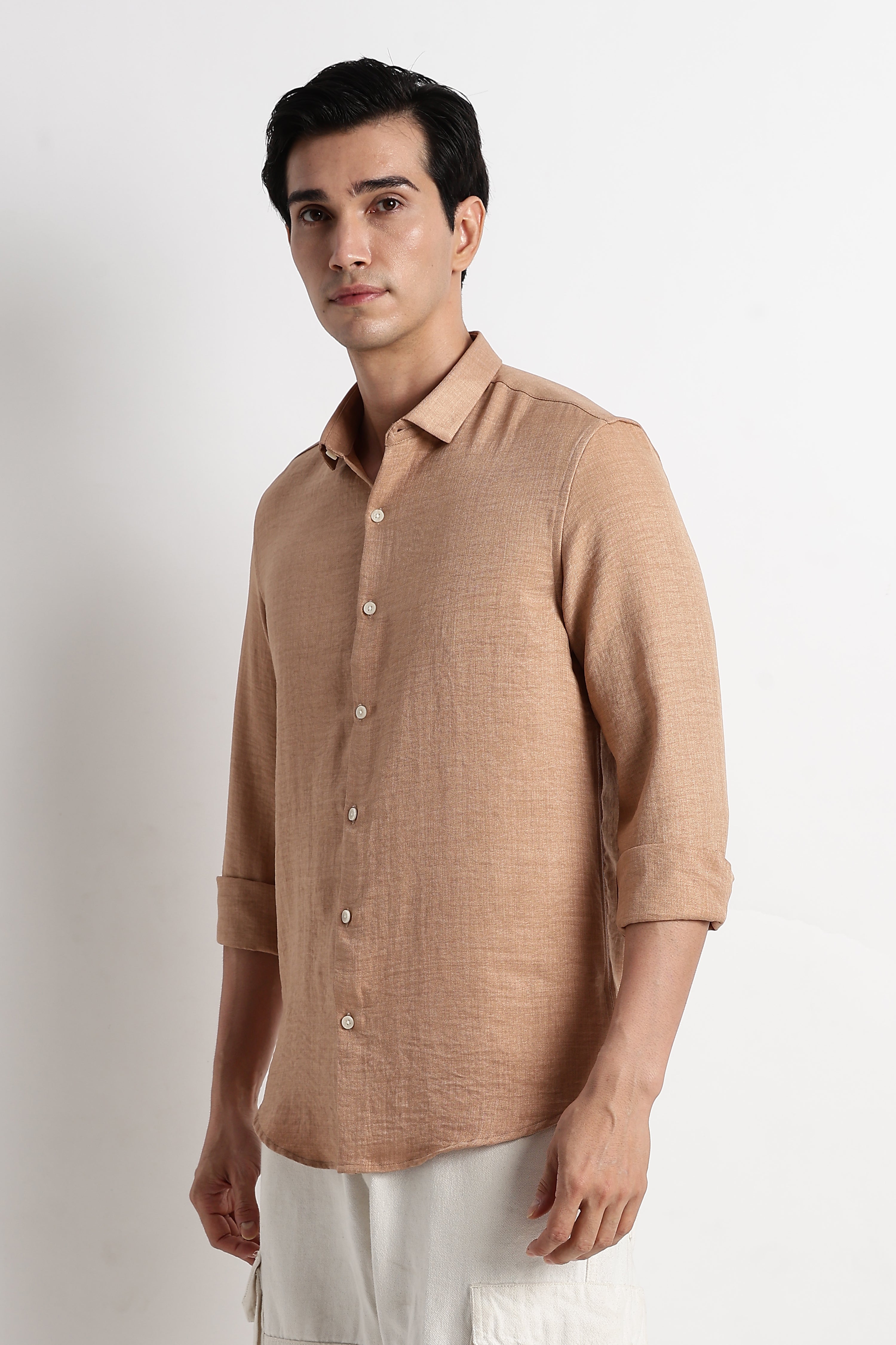 Men Linen-Blend Shirt