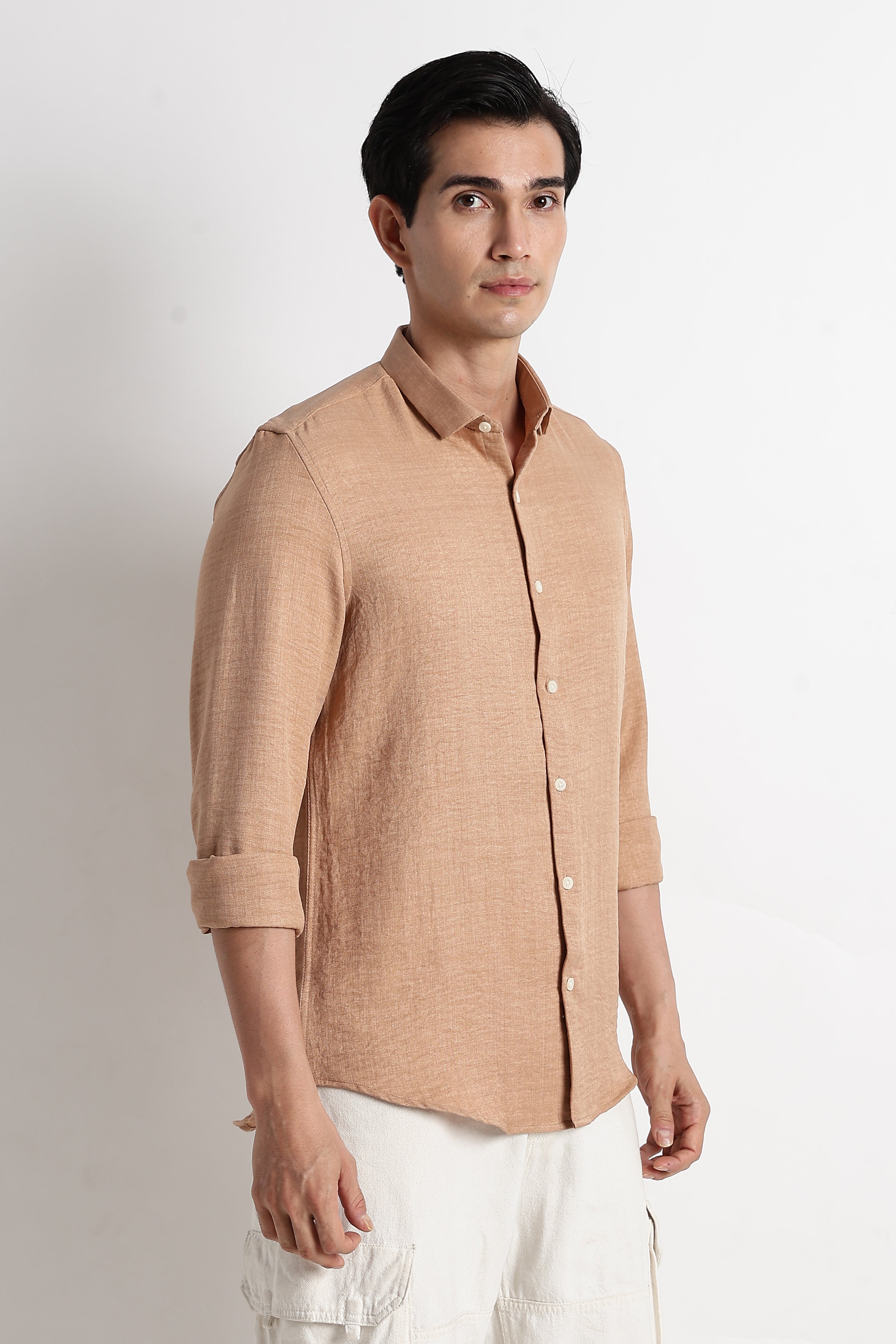 Men Linen-Blend Shirt