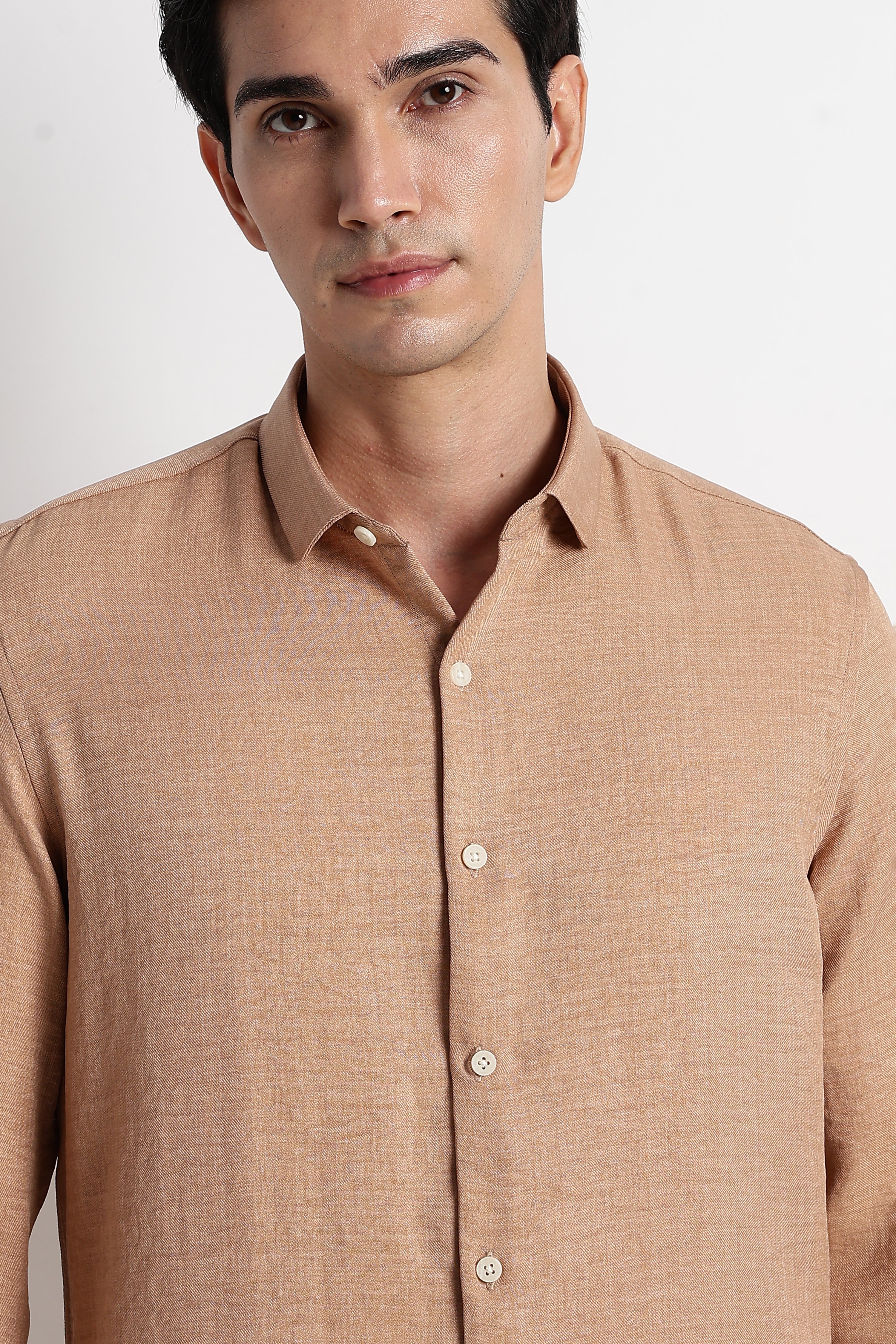 Men Linen-Blend Shirt