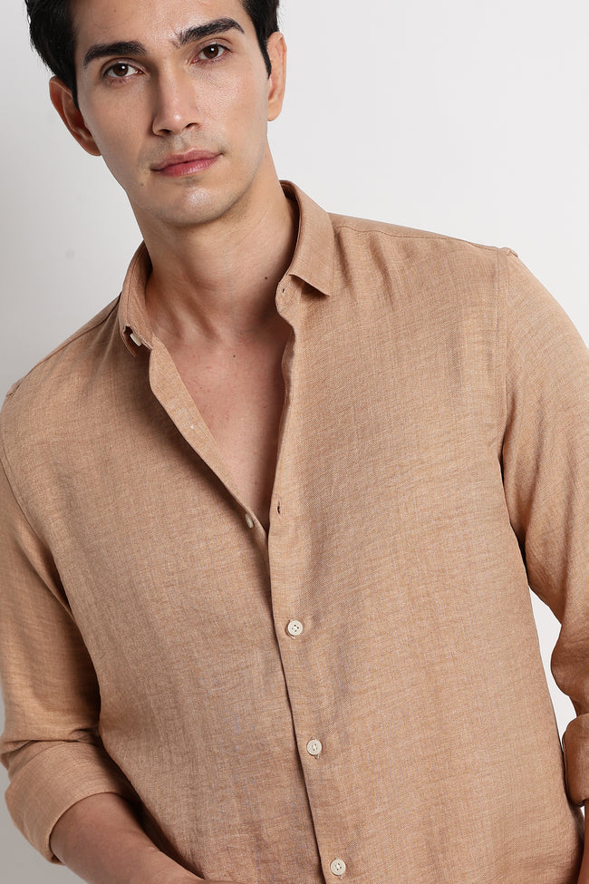 Men Linen-Blend Shirt