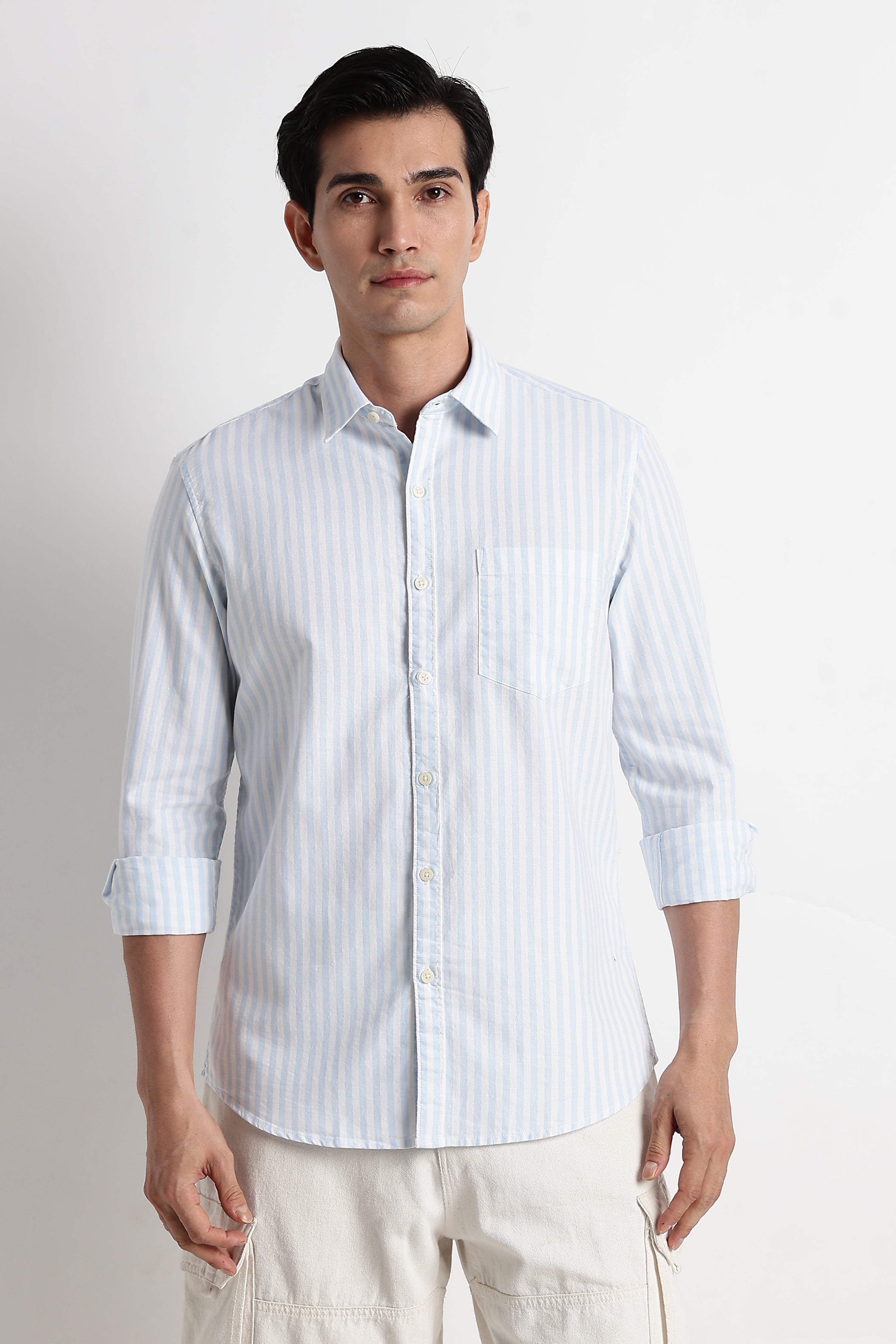Men Cotton Striped Shirt
