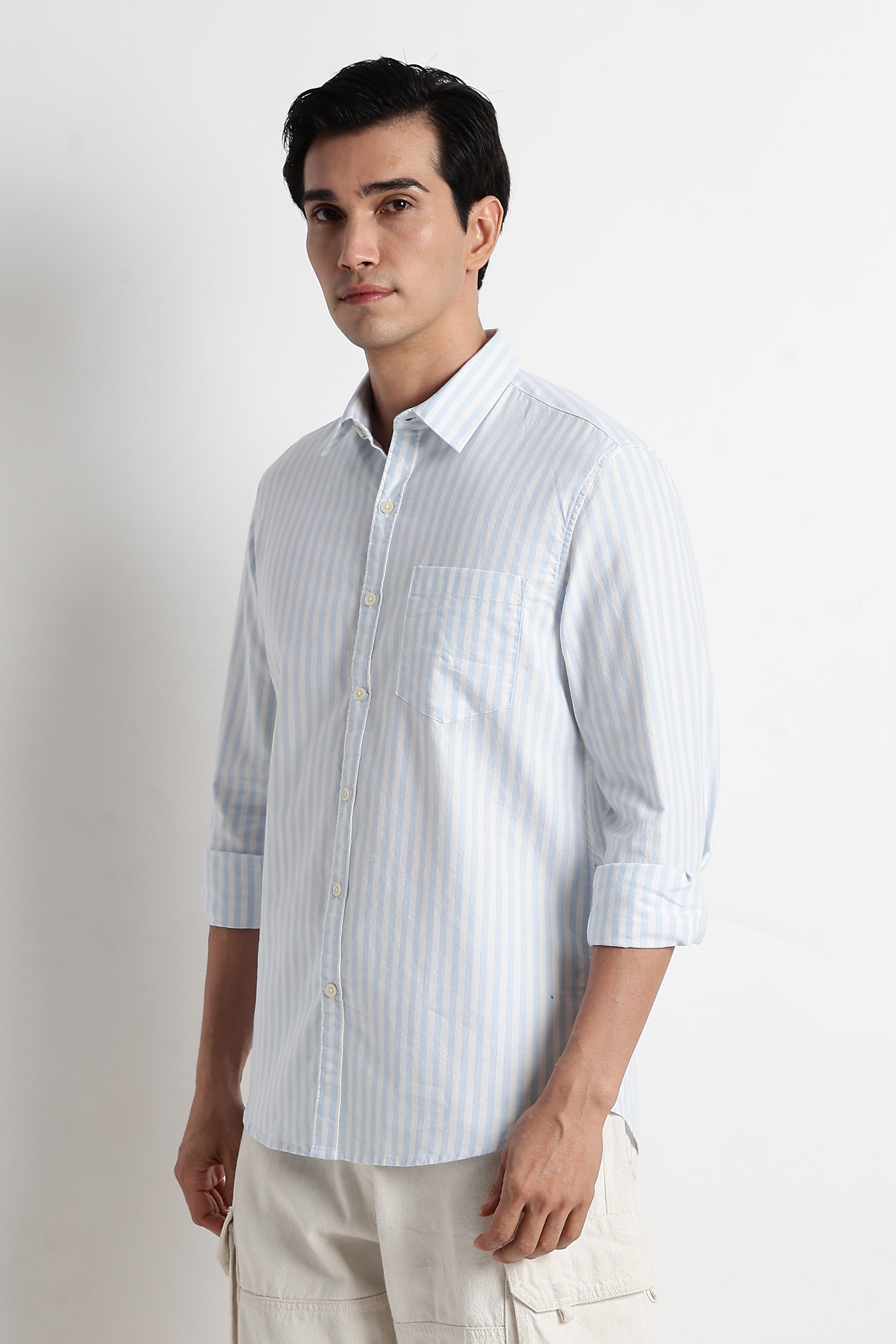 Men Cotton Striped Shirt