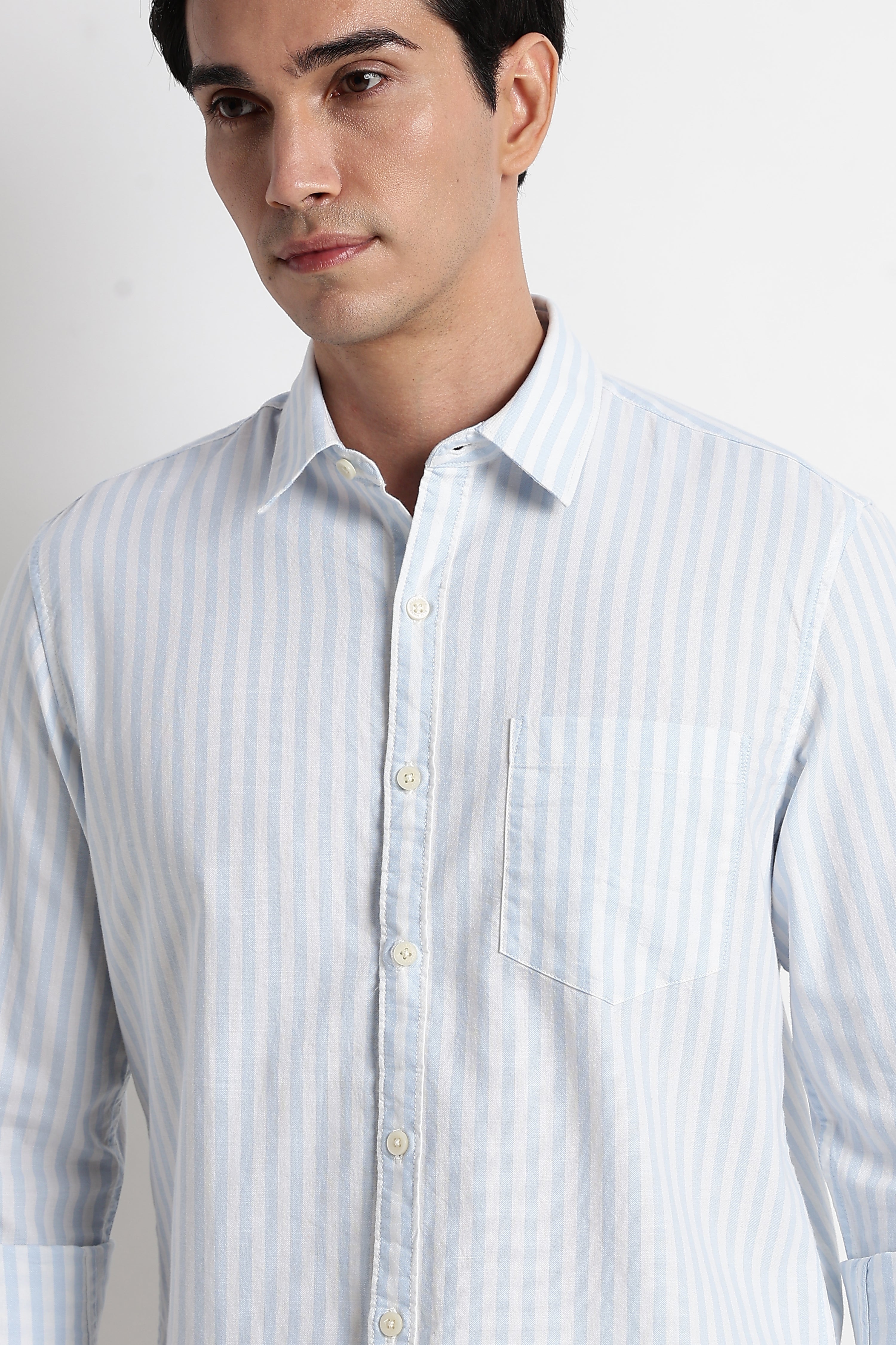 Men Cotton Striped Shirt