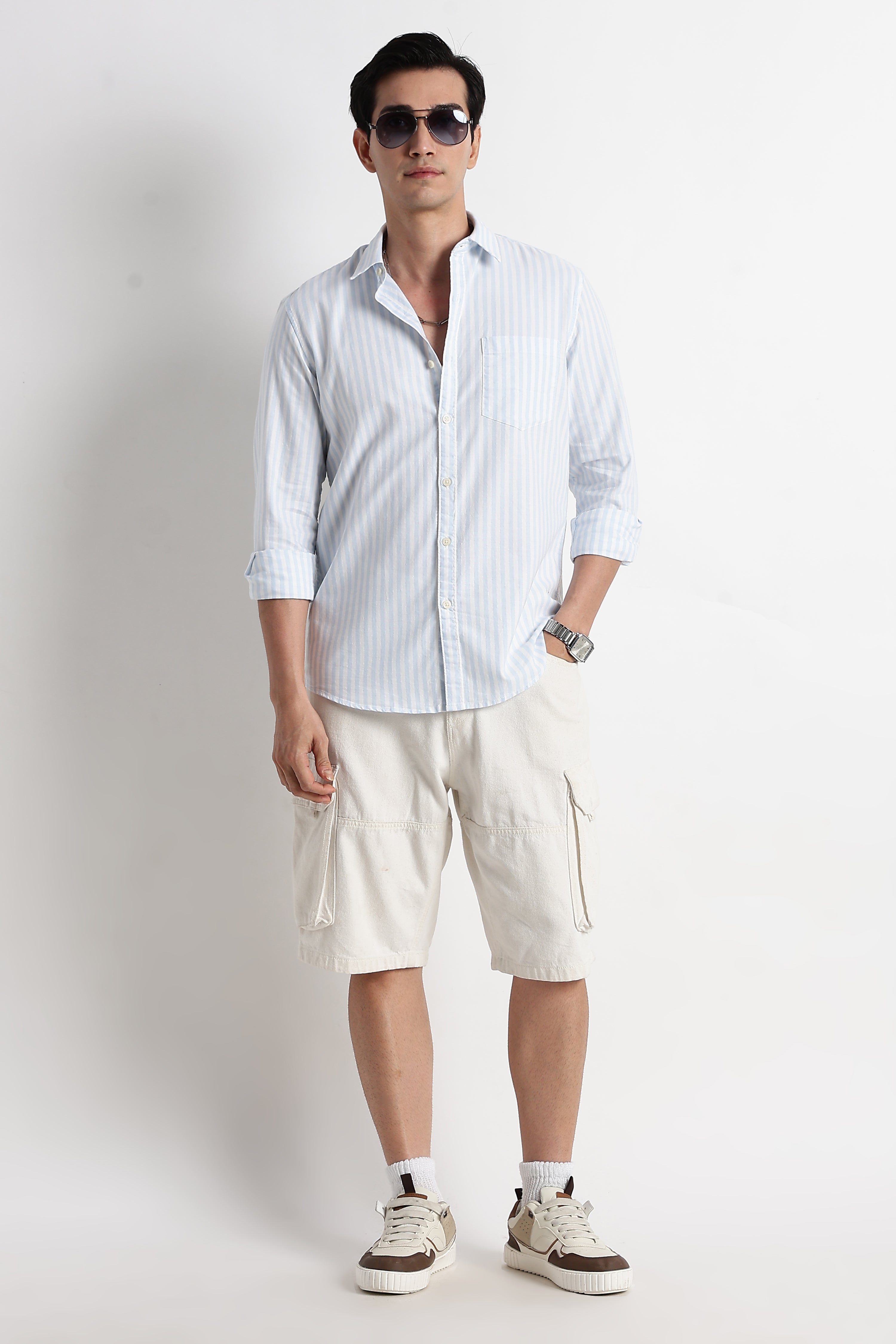 Men Cotton Striped Shirt