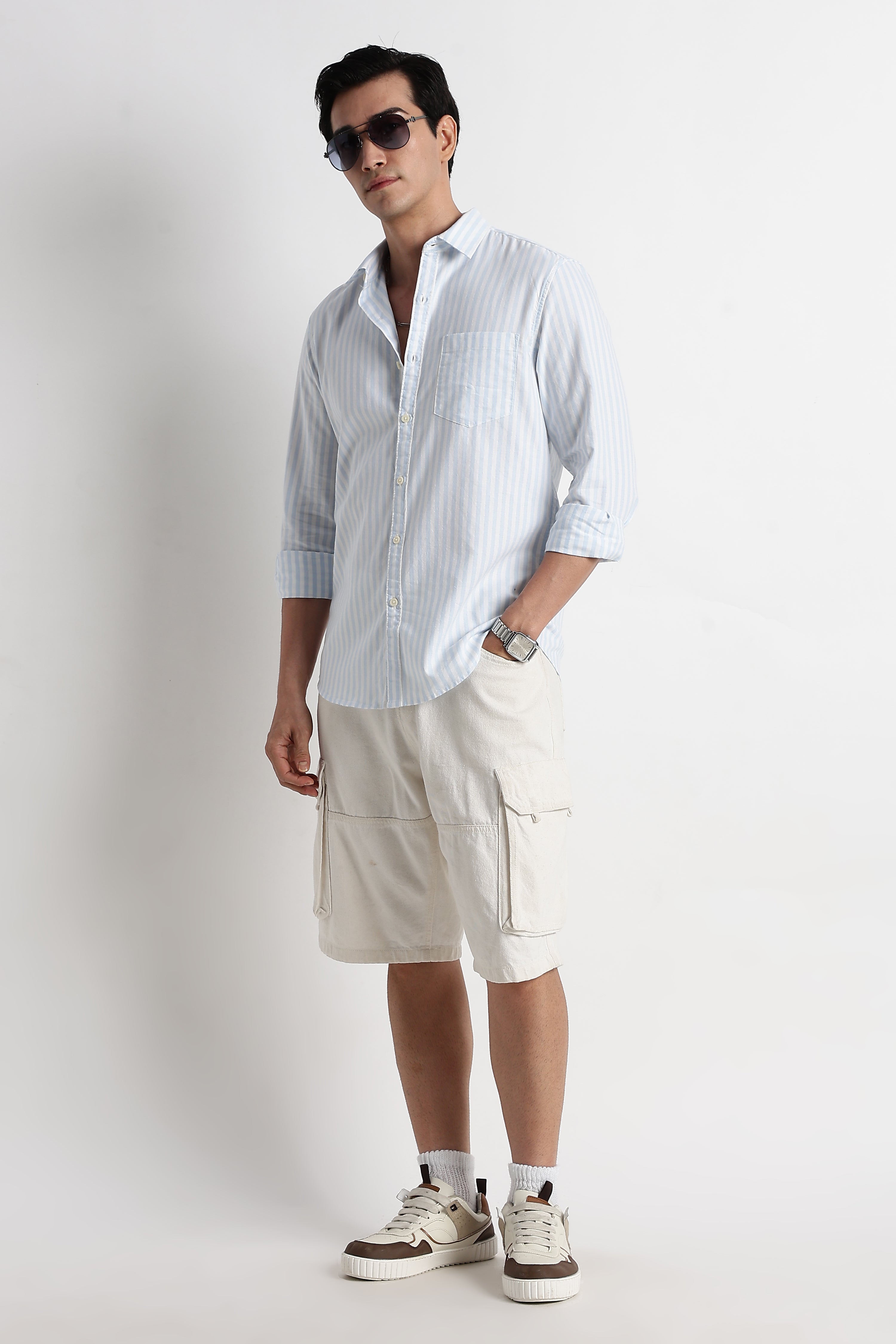 Men Cotton Striped Shirt