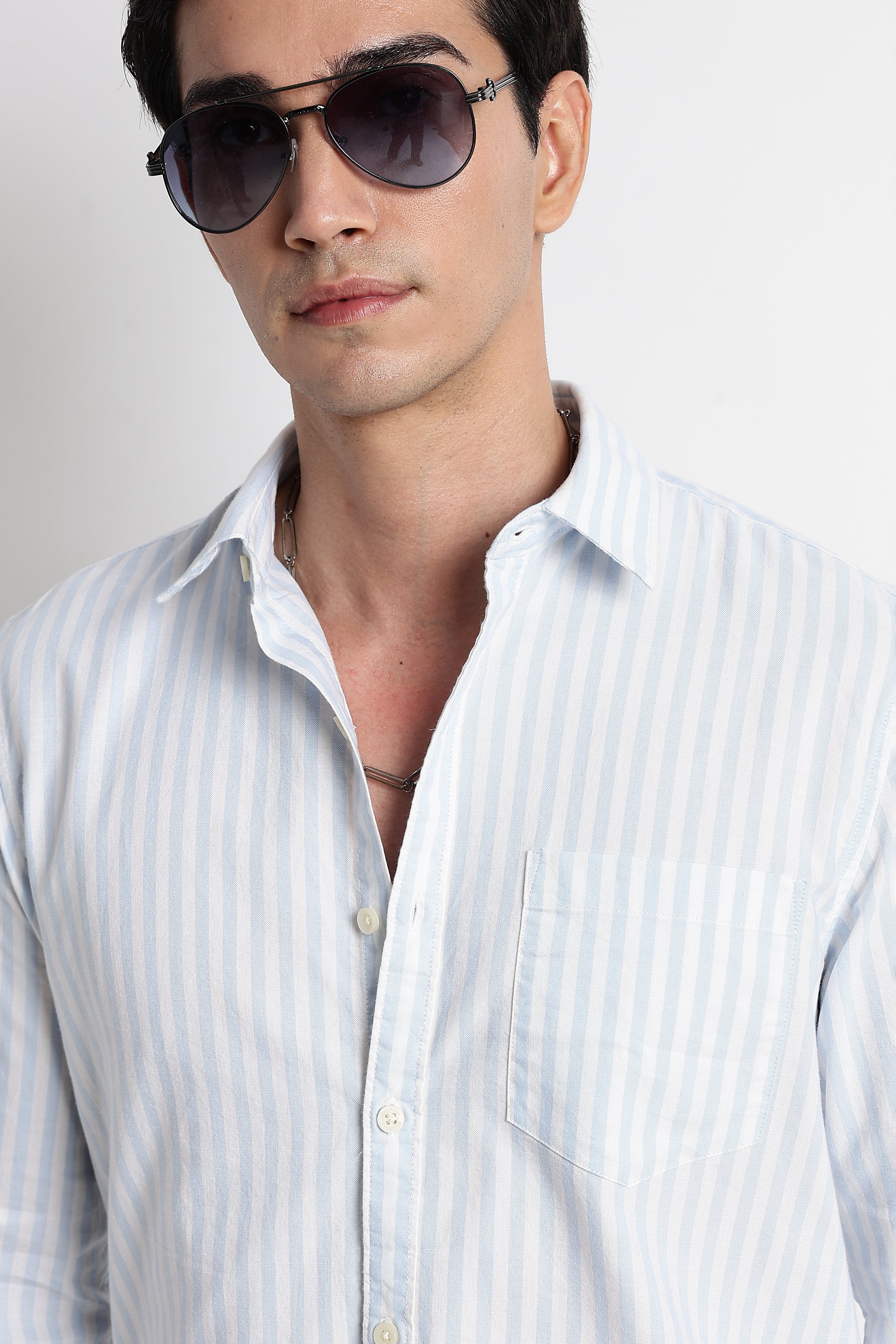 Men Cotton Striped Shirt